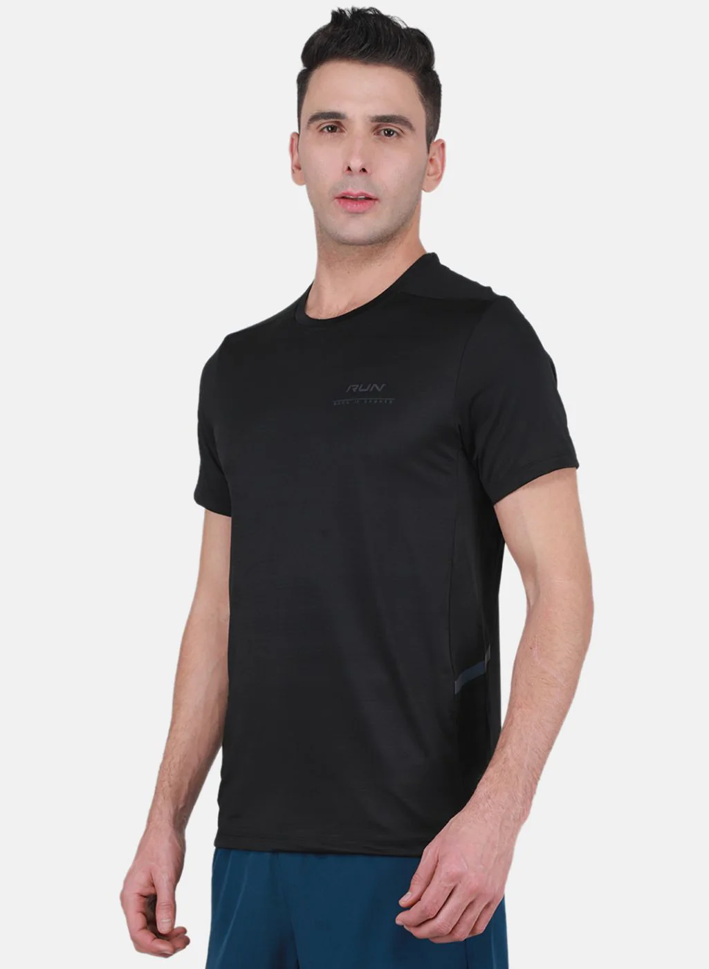 Rock.it Men Black Self Design T-Shirt - Image 2