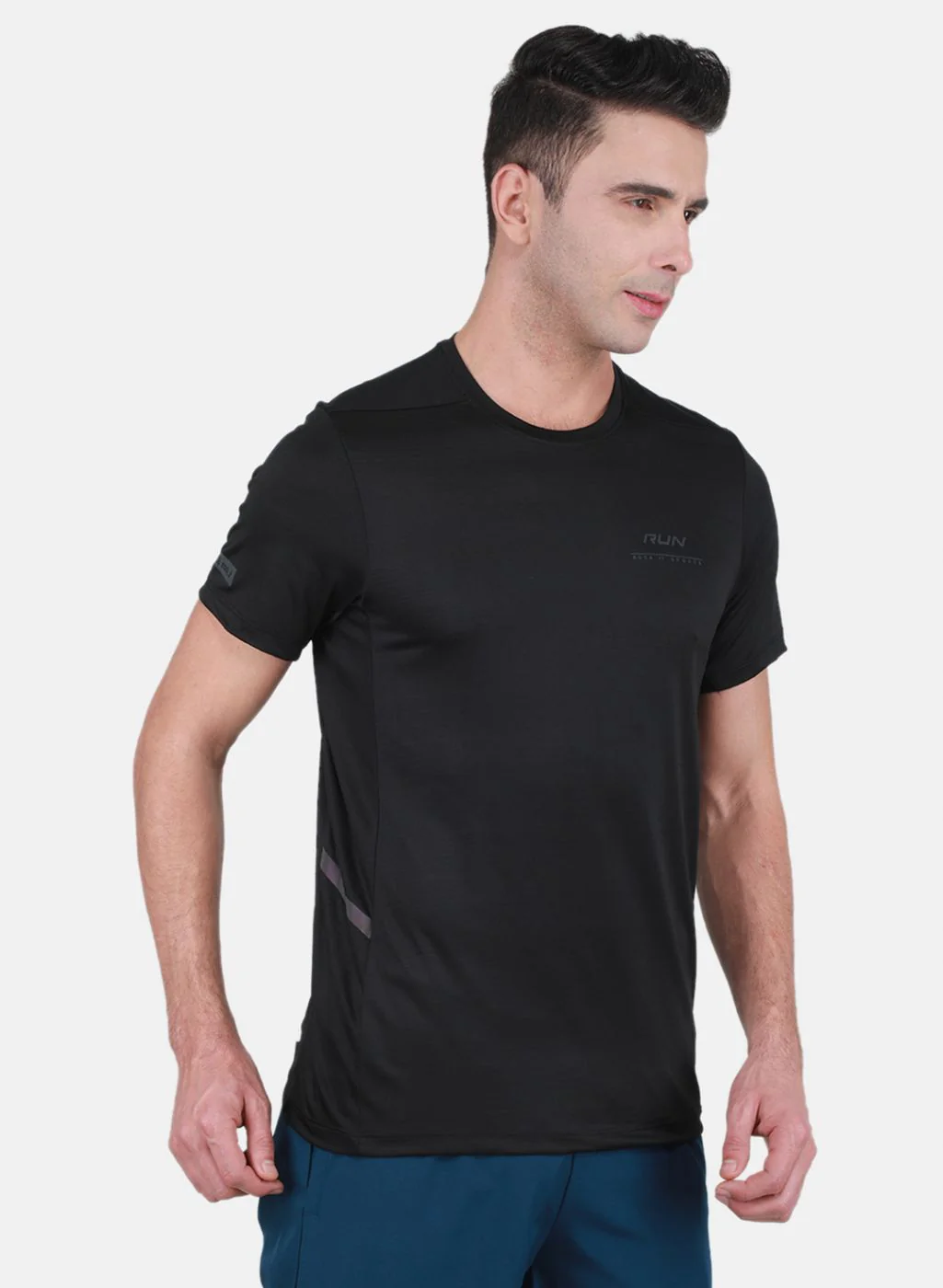 Rock.it Men Black Self Design T-Shirt - Image 6