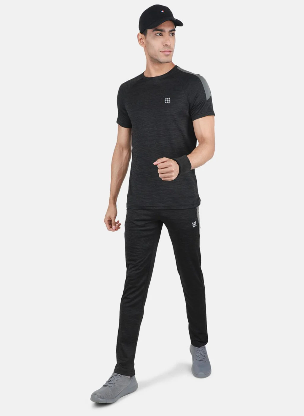 Rock.it Men Black Self Design Tracksuit - Image 2