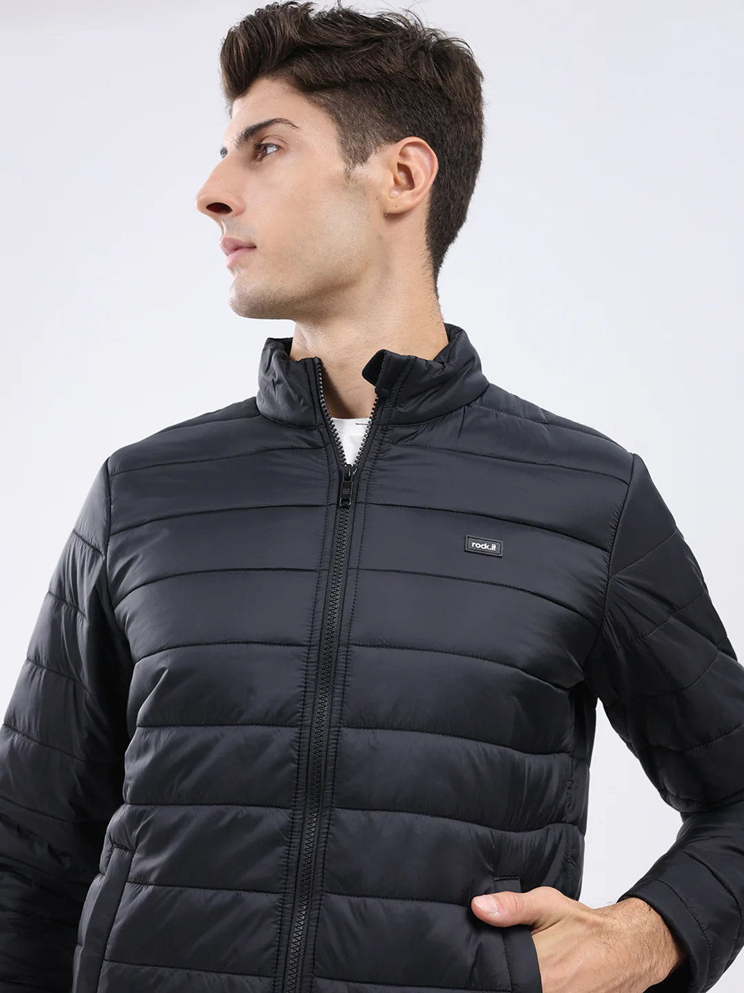 Rock.it Men Black Solid Collar Full Sleeve Jacket - Image 7