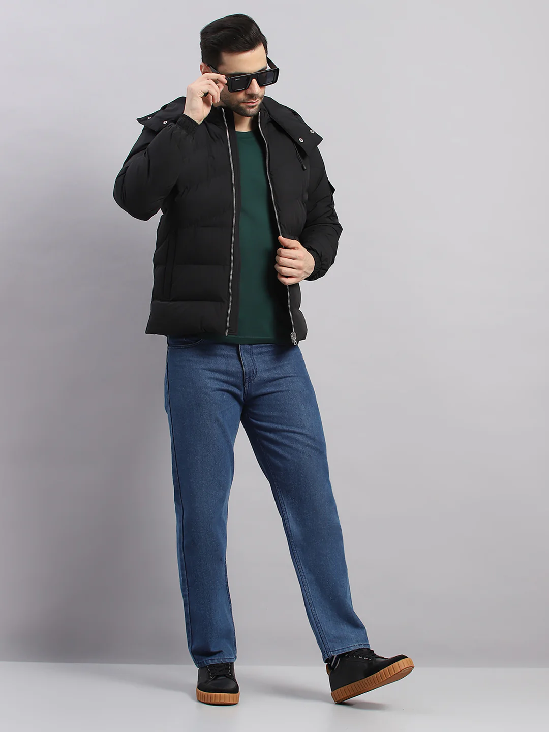 Rock.it Men Black Solid Collar Full Sleeve Jacket - Image 2