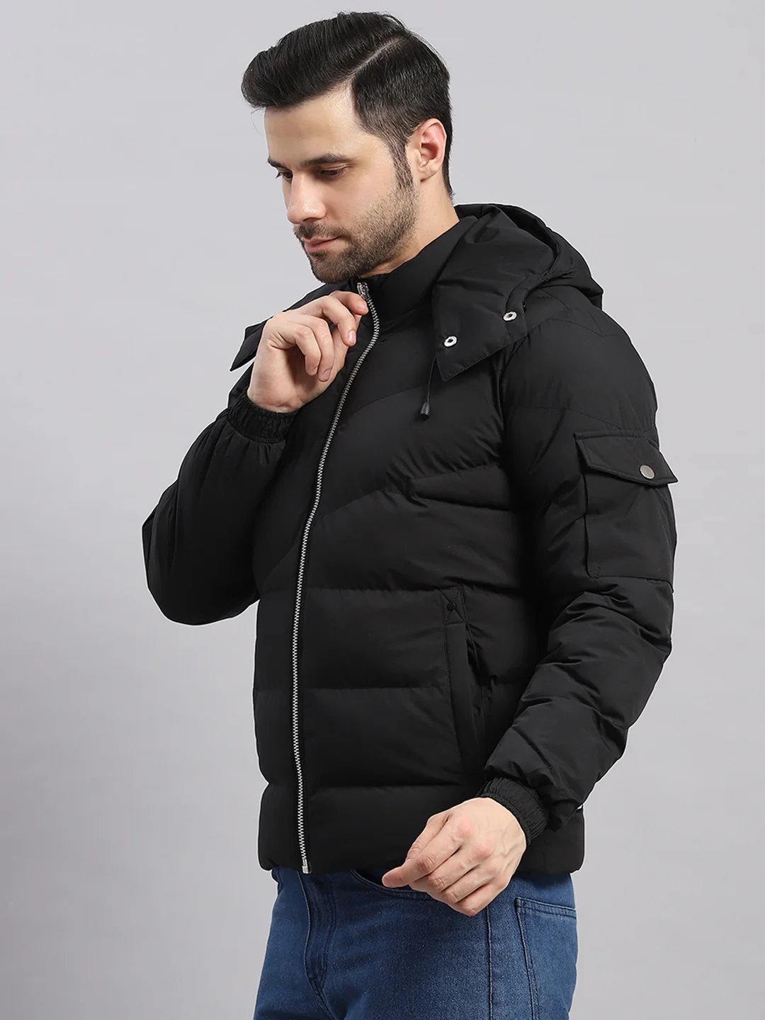 Rock.it Men Black Solid Collar Full Sleeve Jacket - Image 3