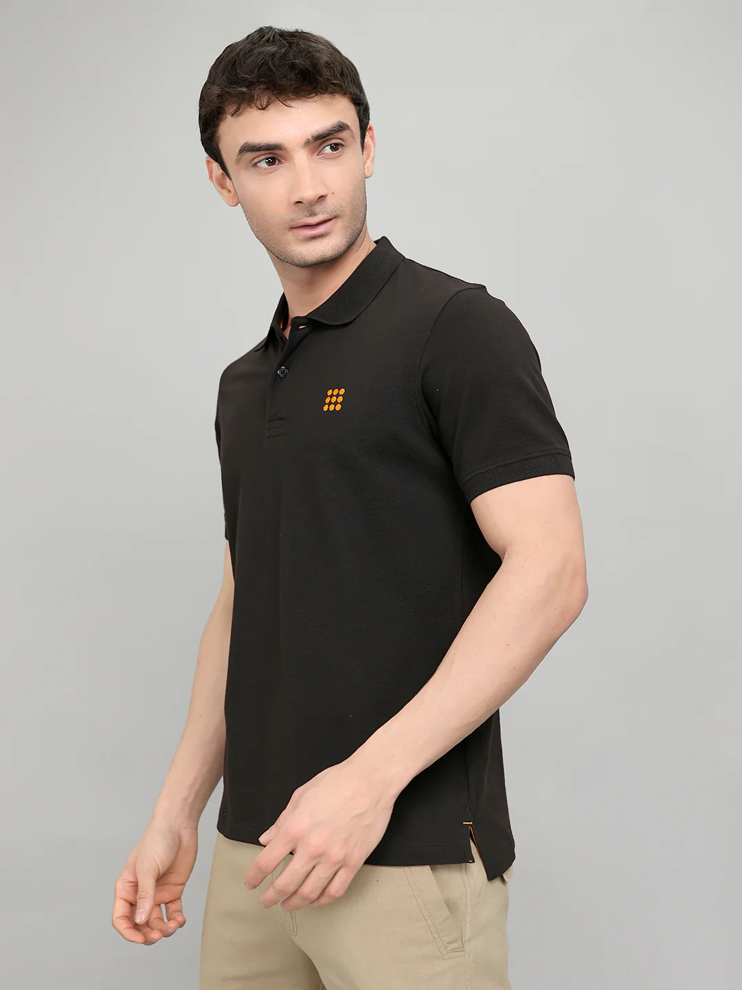 Rock.it Men Black Solid Collar Half Sleeve T-Shirt - Image 2