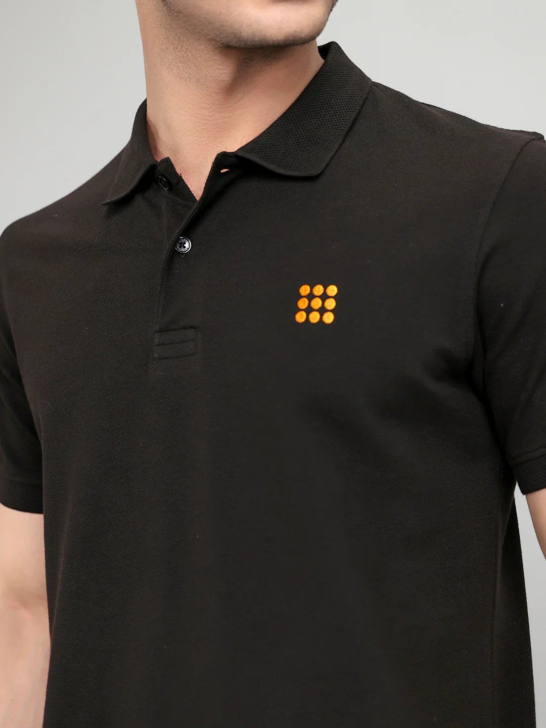 Rock.it Men Black Solid Collar Half Sleeve T-Shirt - Image 4