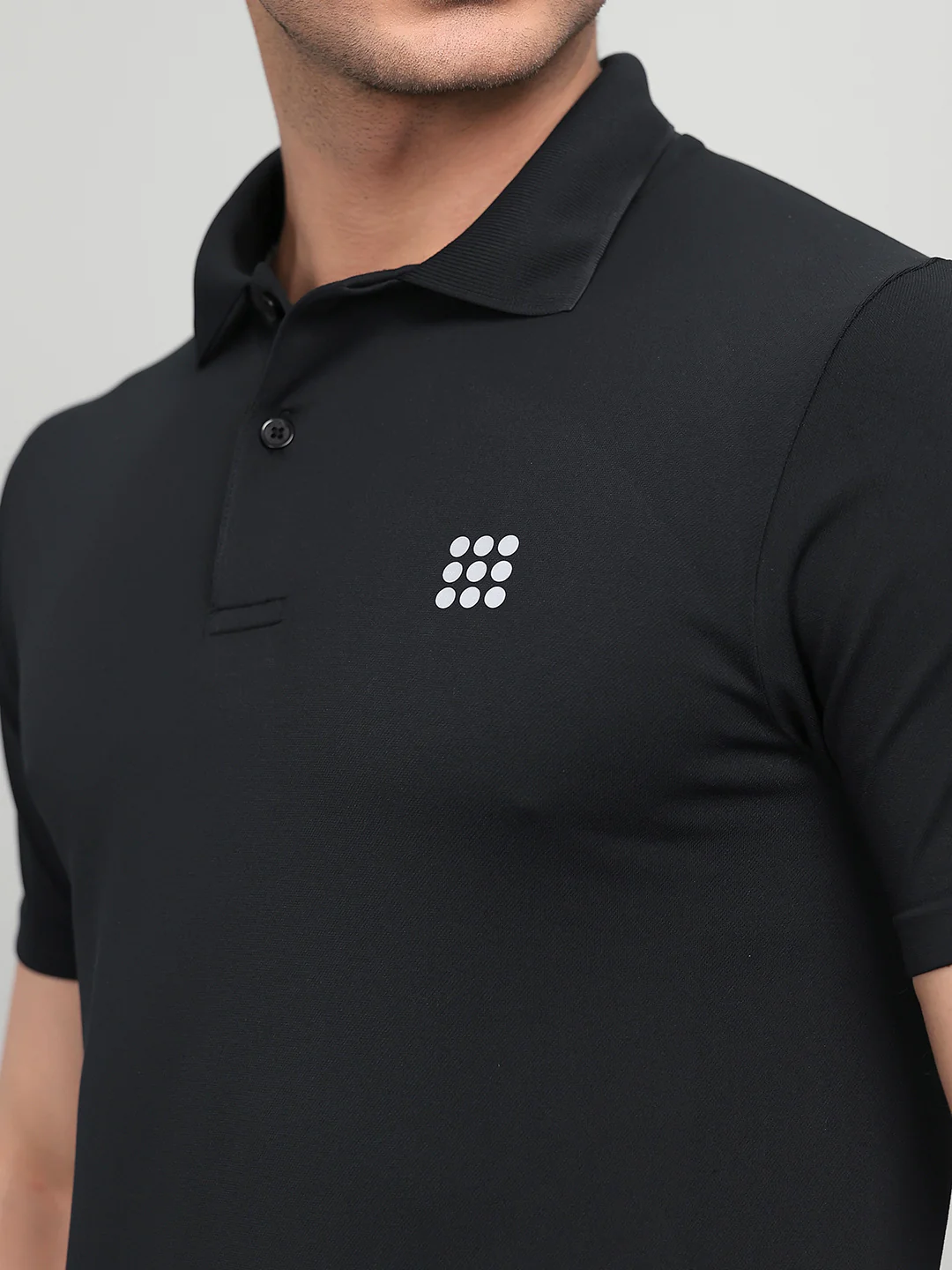 Rock.it Men Black Solid Collar Half Sleeve T-Shirt - Image 5