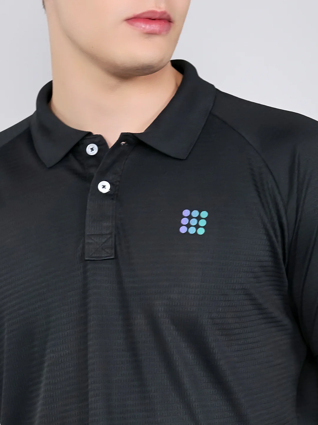 Rock.it Men Black Solid Collar Half Sleeve T-Shirt - Image 5