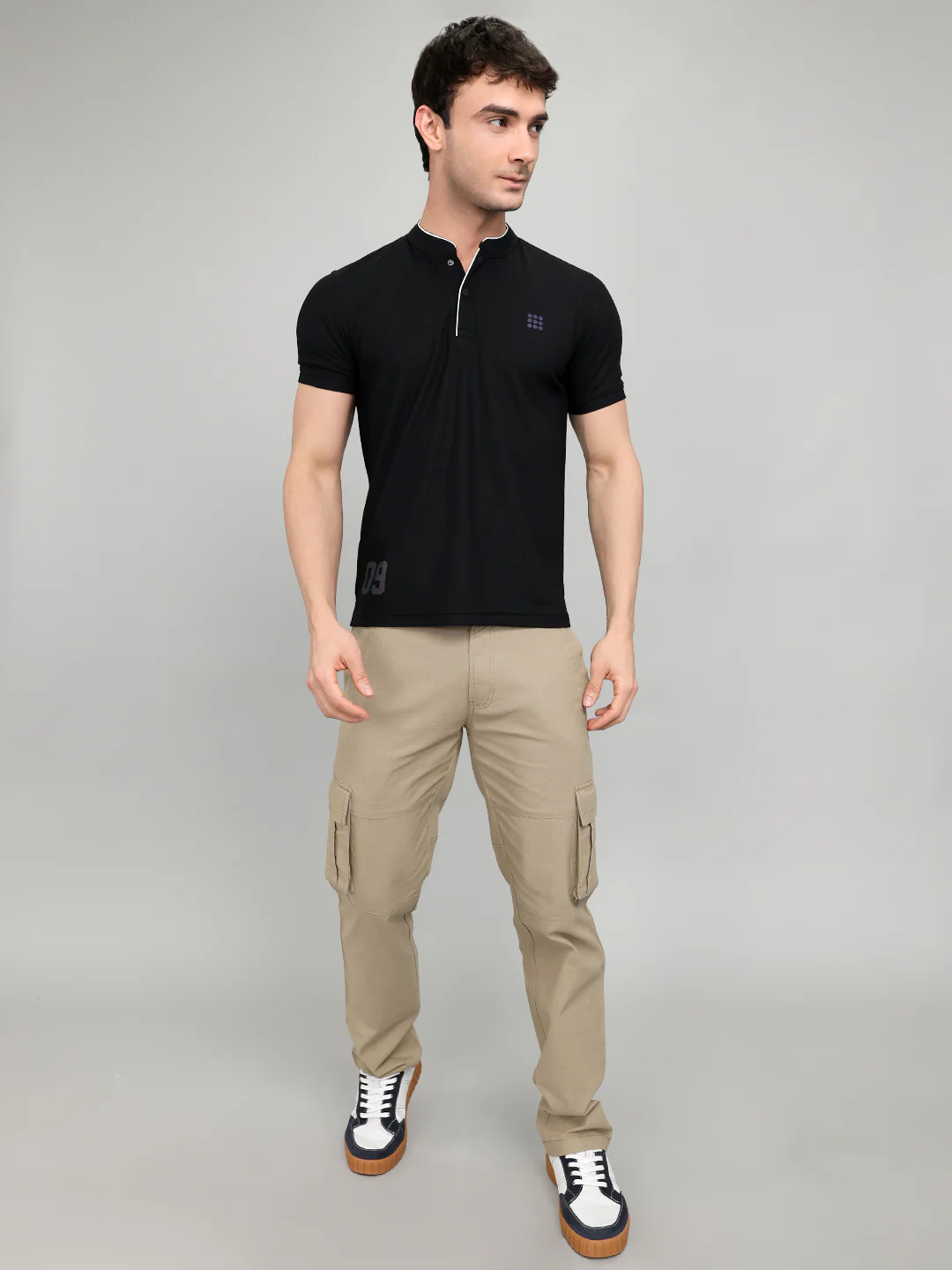 Rock.it Men Black Solid Henley Neck Half Sleeve T-Shirt - Image 6
