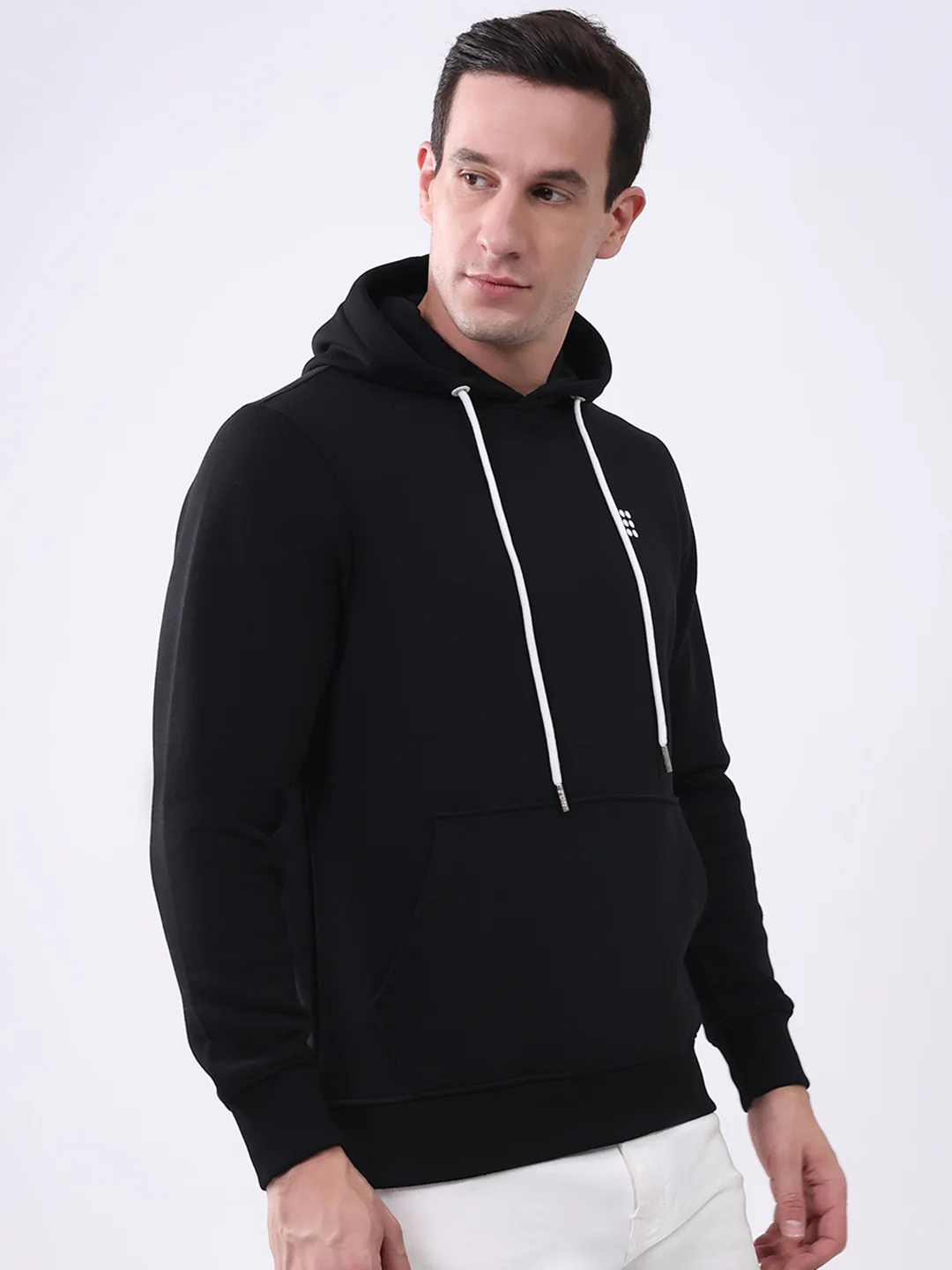 Rock.it Men Black Solid Hooded Full Sleeve Sweatshirt - Image 4