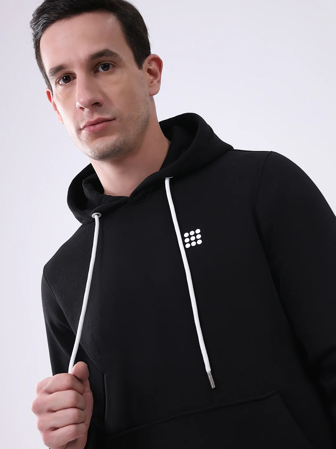 Rock.it Men Black Solid Hooded Full Sleeve Sweatshirt - Image 7