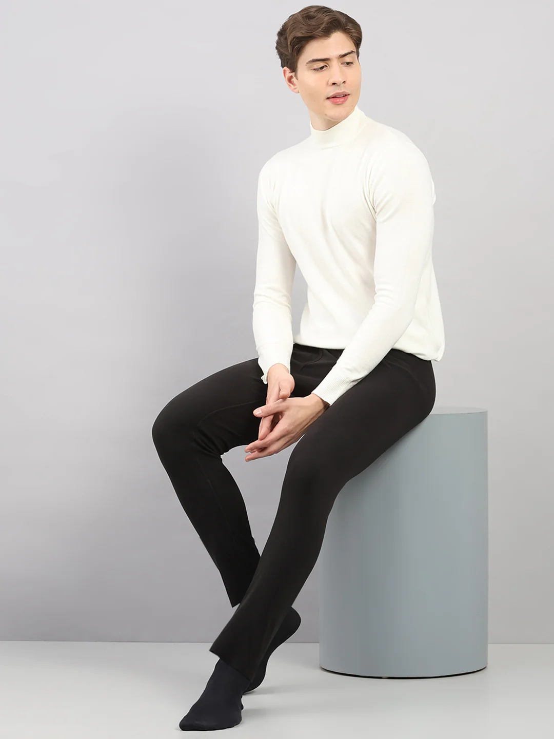 Rock.it Men Black Solid Regular Fit Thermal Lower - Image 2