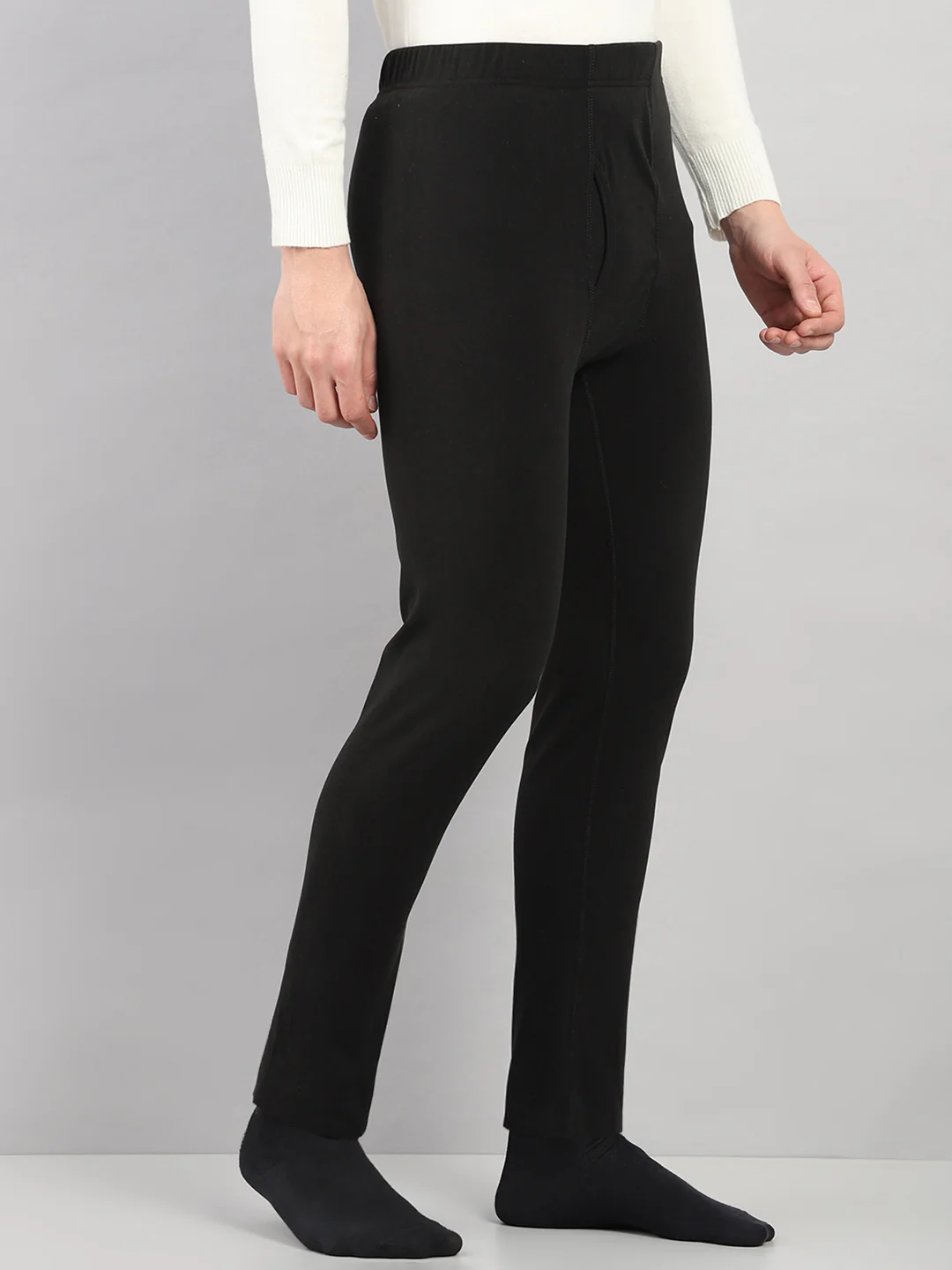 Rock.it Men Black Solid Regular Fit Thermal Lower - Image 4
