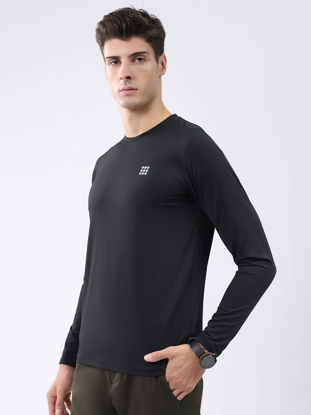 Rock.it Men Black Solid Round Neck Full Sleeve Winter T-Shirt - Image 3