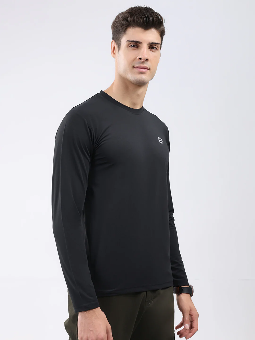 Rock.it Men Black Solid Round Neck Full Sleeve Winter T-Shirt - Image 4