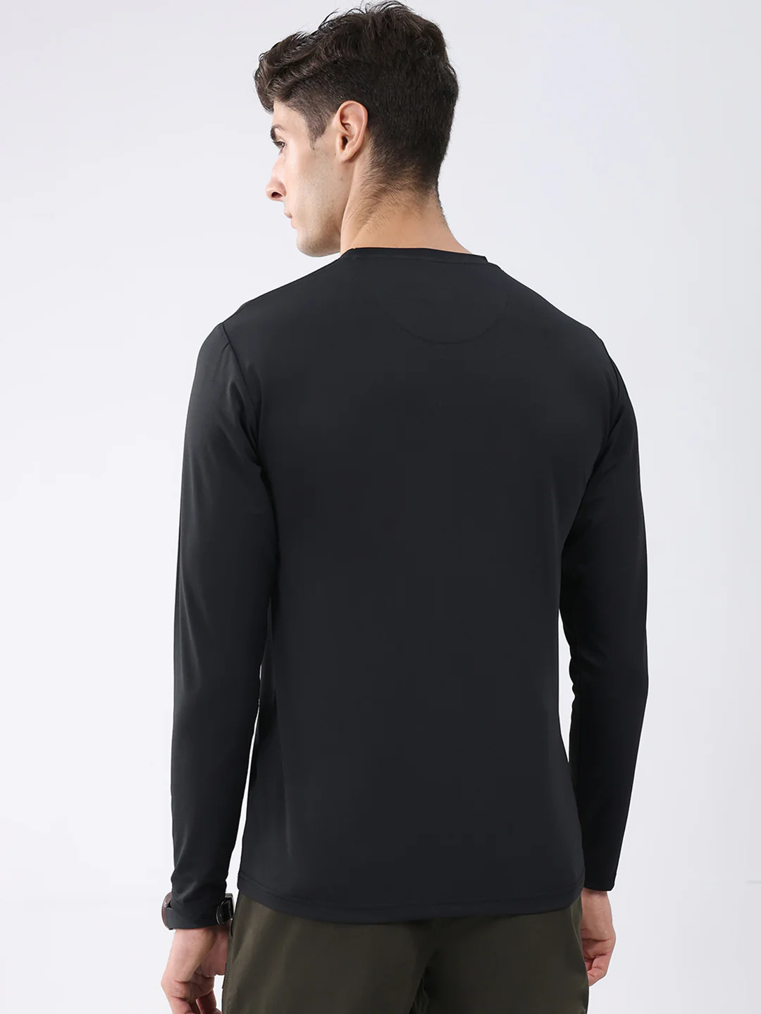 Rock.it Men Black Solid Round Neck Full Sleeve Winter T-Shirt - Image 5