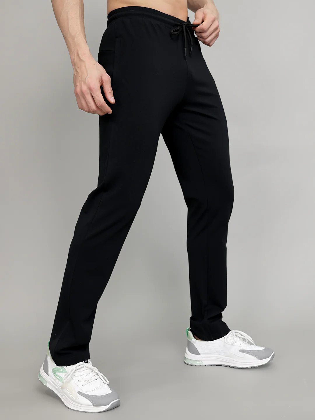 Rock.it Men Black Solid Slim Fit Lower - Image 3
