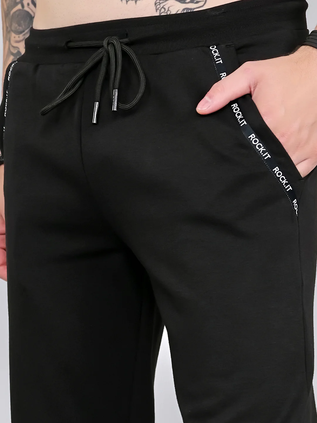 Rock.it Men Black Solid Smart Fit Lower - Image 5