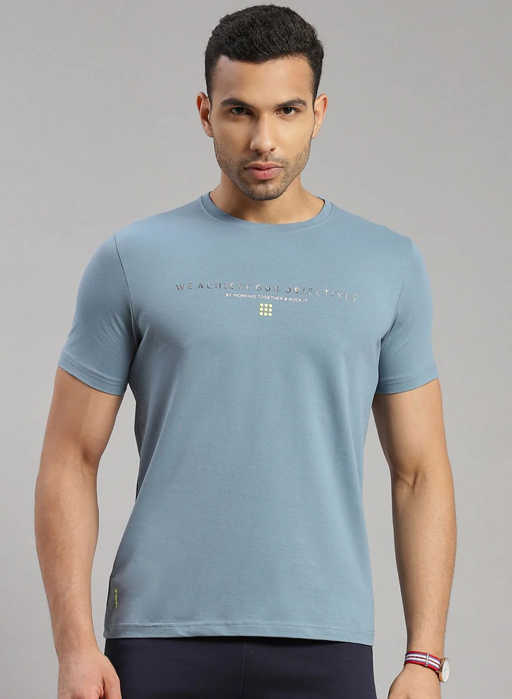 Rock.it Men Blue Printed T-Shirt - Image 2