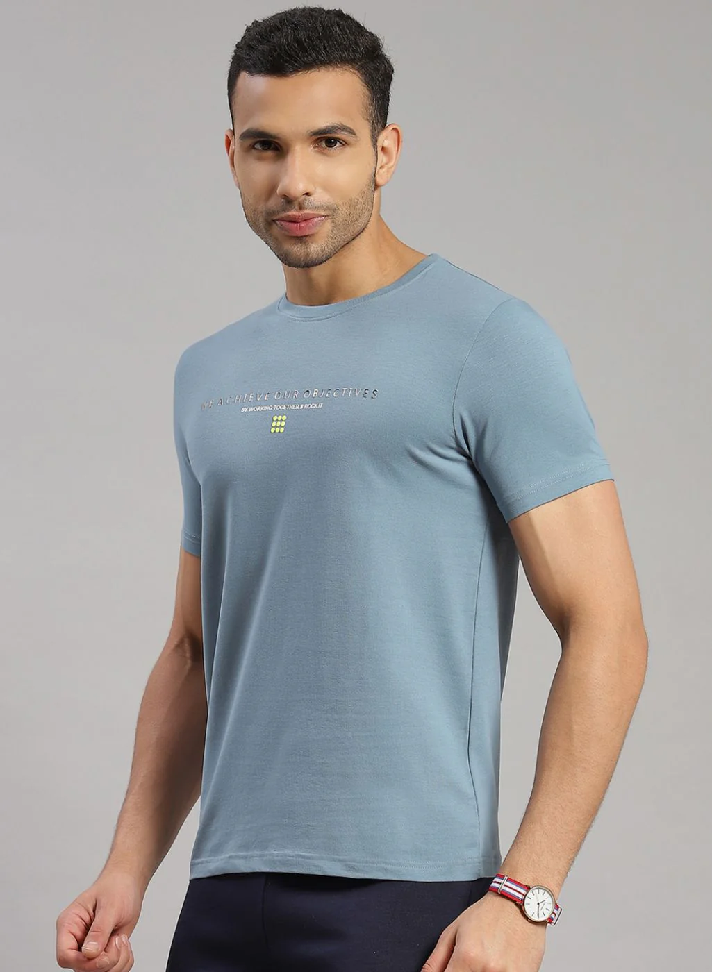 Rock.it Men Blue Printed T-Shirt - Image 3
