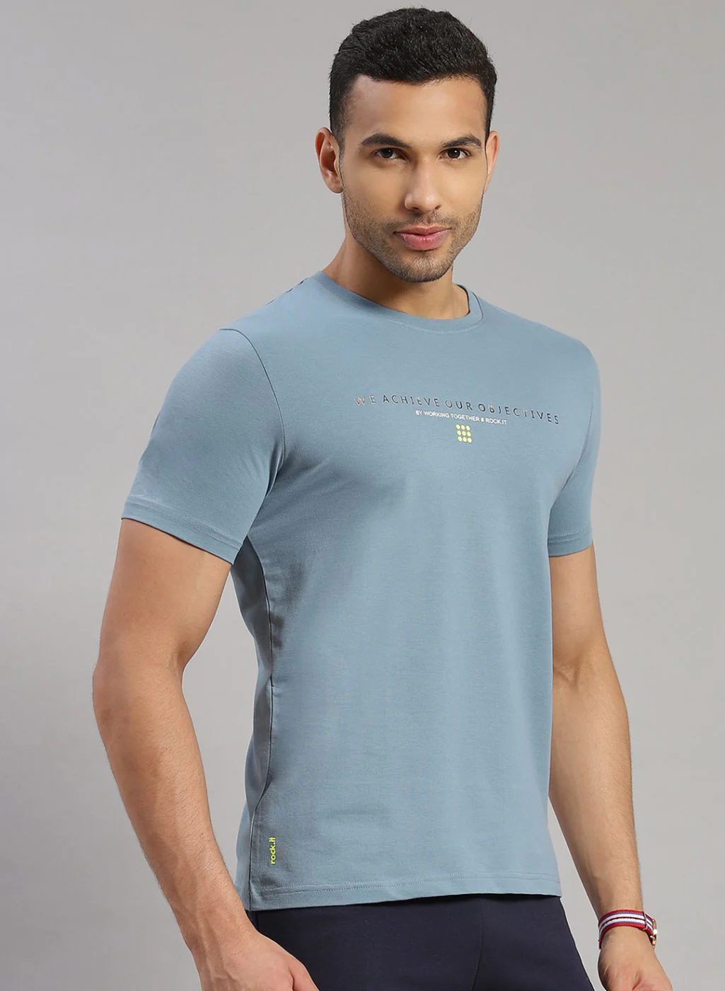 Rock.it Men Blue Printed T-Shirt - Image 4