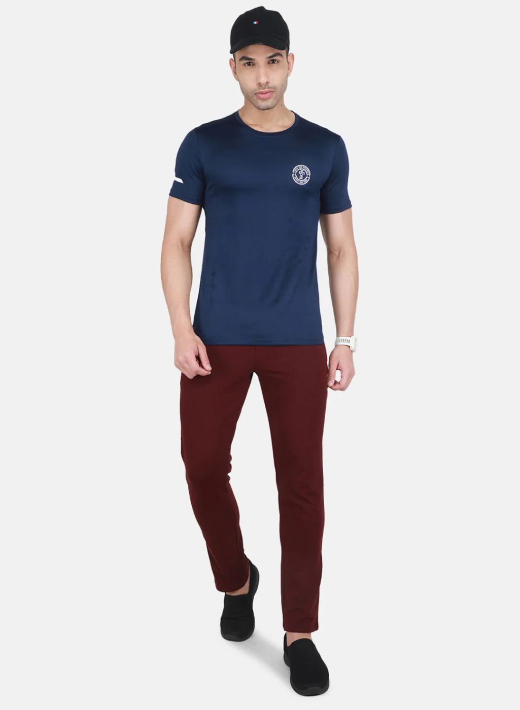 Rock.it Men Blue Self Design T-Shirt - Image 4