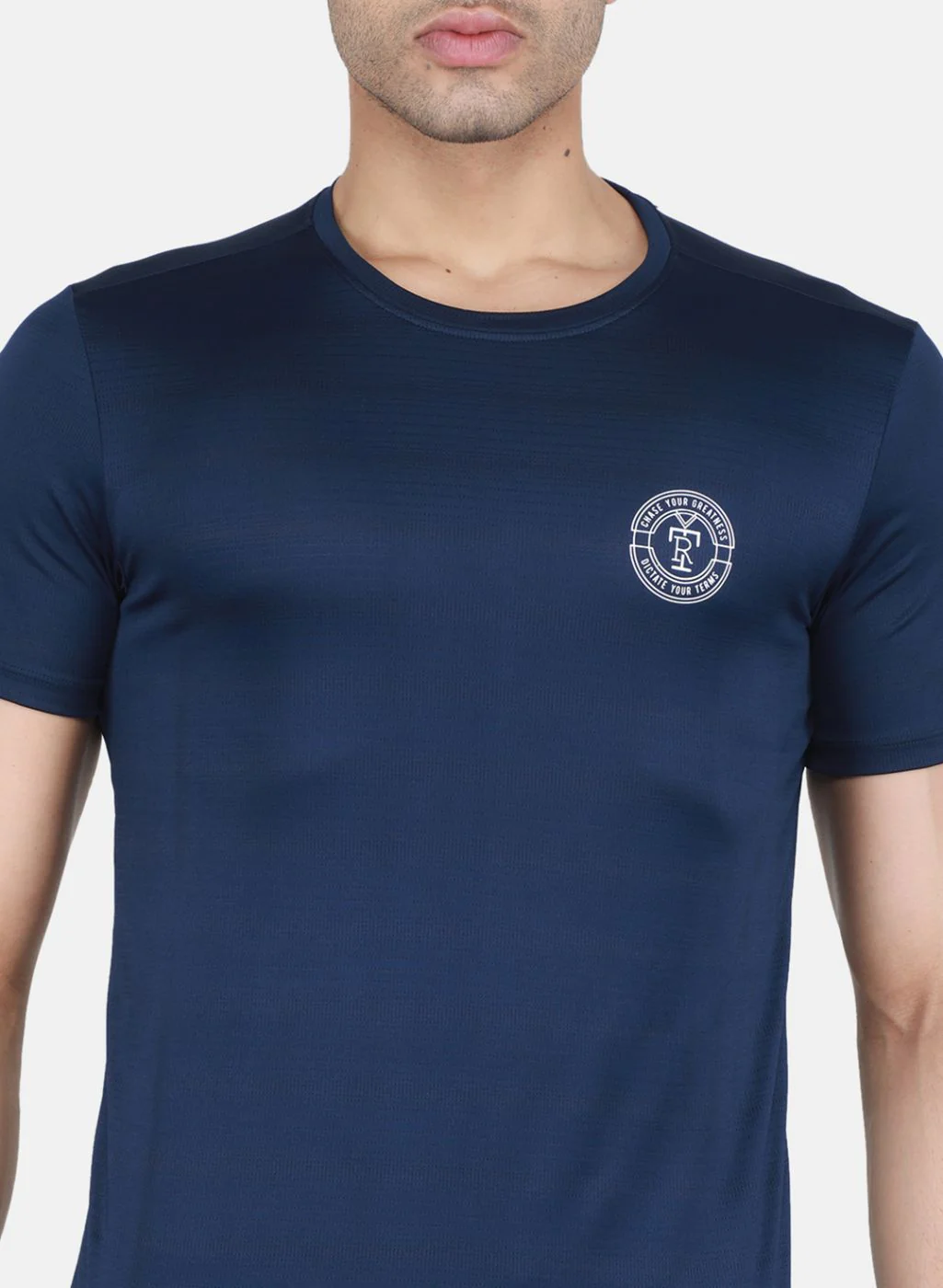 Rock.it Men Blue Self Design T-Shirt - Image 5