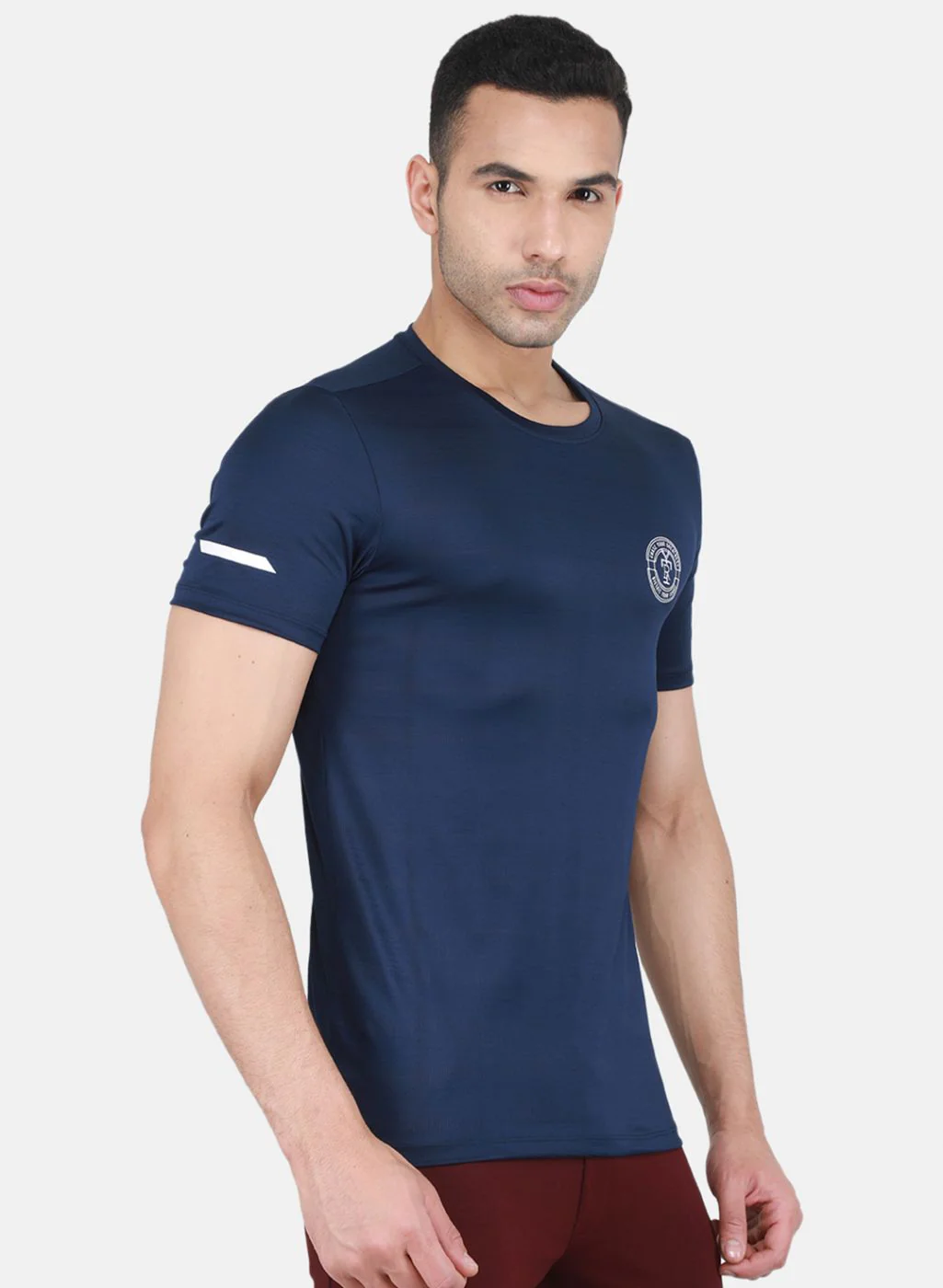 Rock.it Men Blue Self Design T-Shirt - Image 6