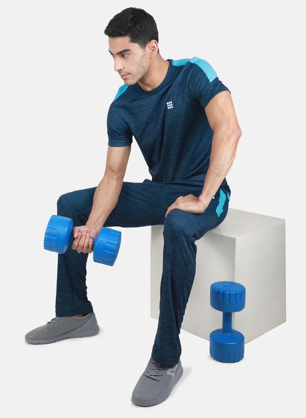 Rock.it Men Blue Self Design Tracksuit - Image 2
