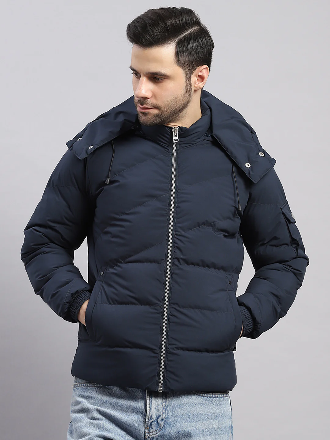 Rock.it Men Blue Solid Collar Full Sleeve Jacket