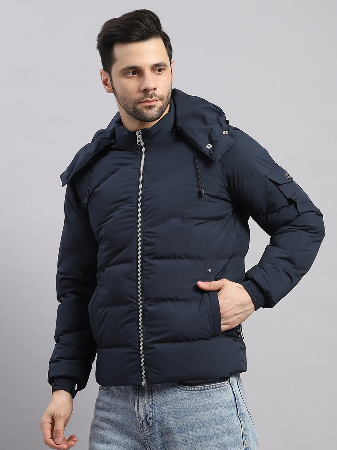 Rock.it Men Blue Solid Collar Full Sleeve Jacket - Image 3