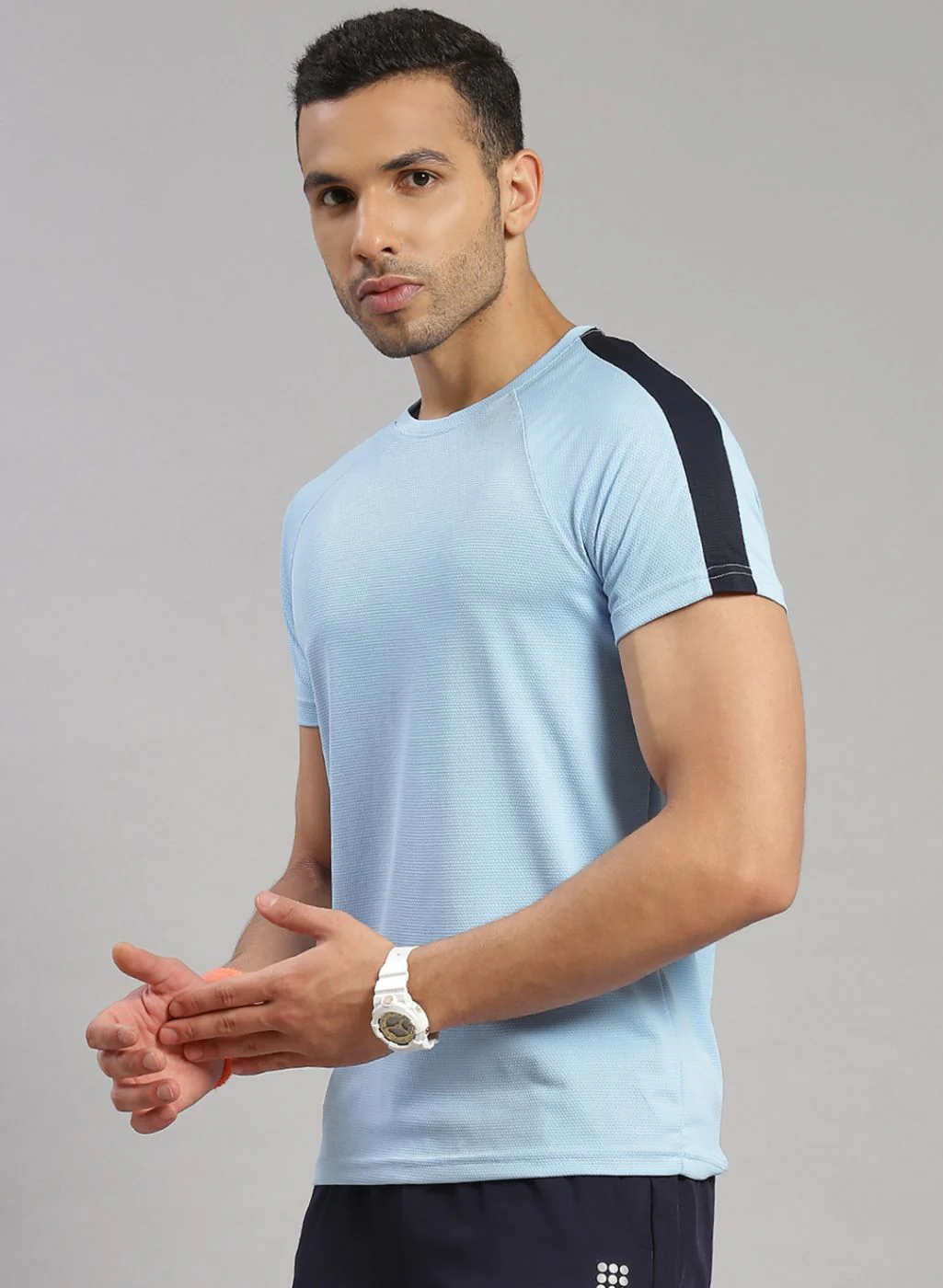 Rock.it Men Blue Solid T-Shirt - Image 3