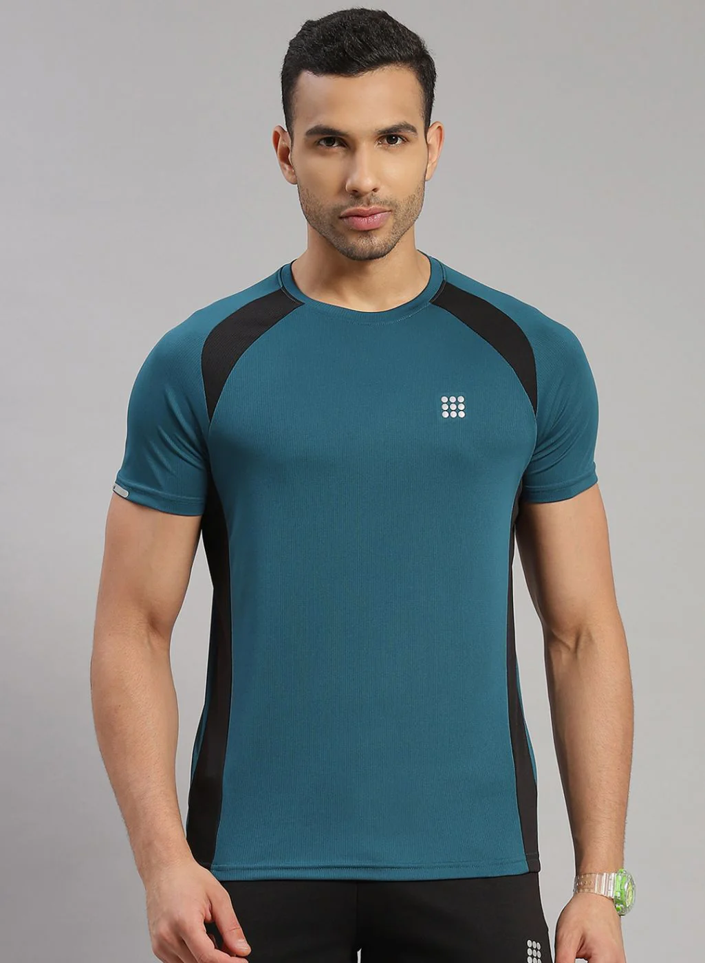 Rock.it Men Blue Solid T-Shirt - Image 2