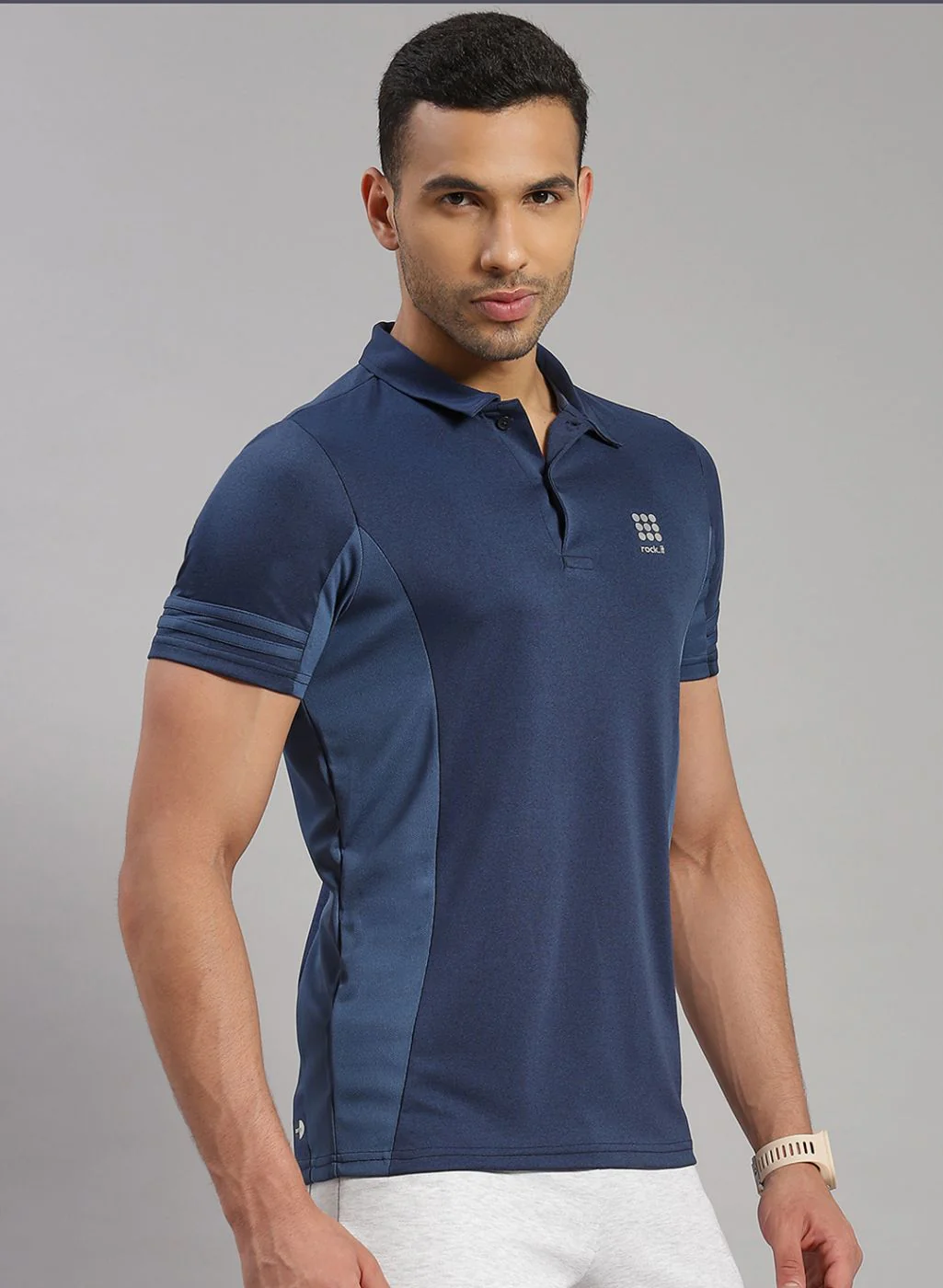 Rock.it Men Blue Solid T-Shirt - Image 4
