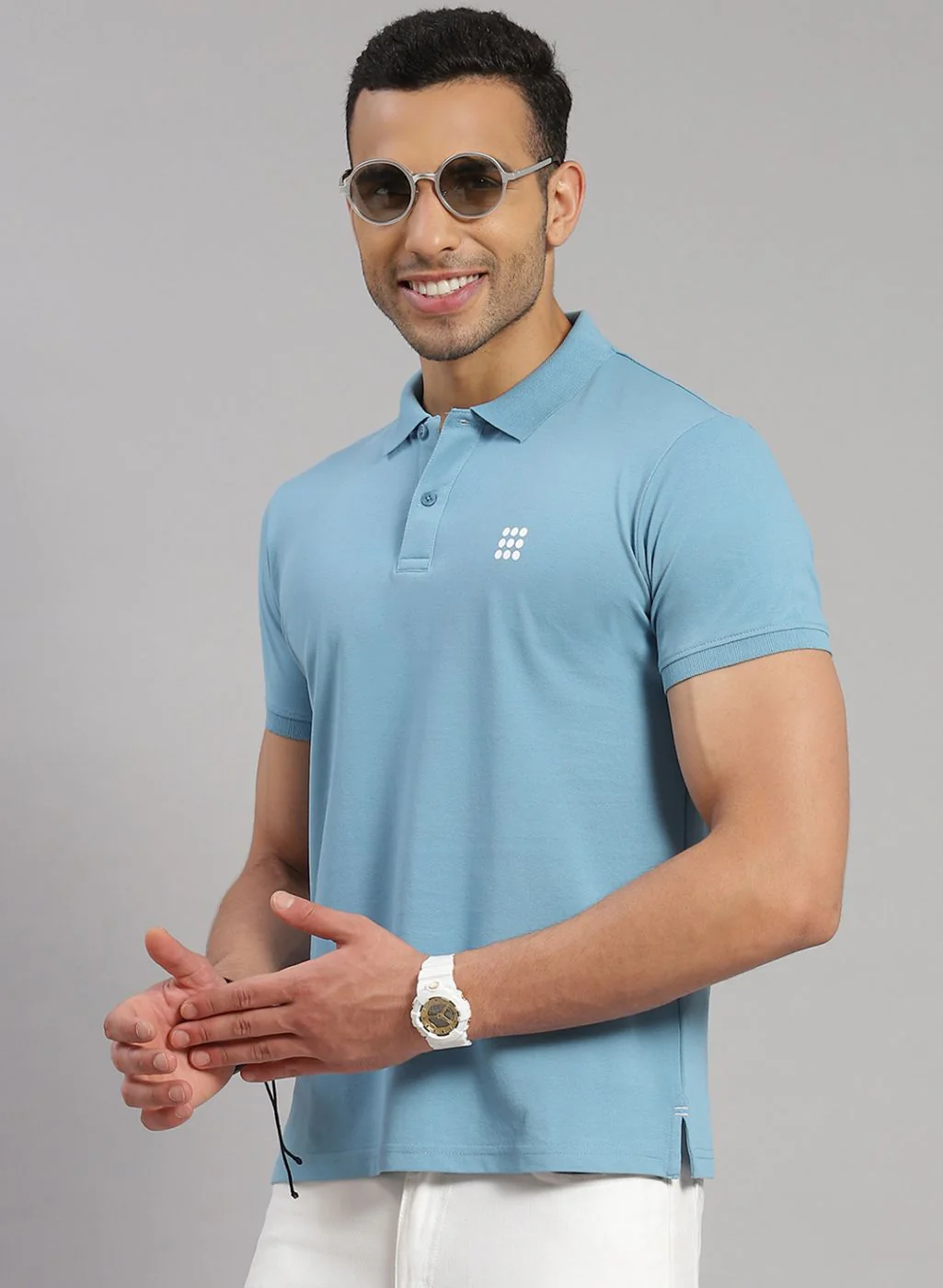 Rock.it Men Blue Solid T-Shirt - Image 2