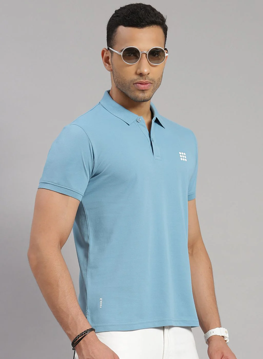 Rock.it Men Blue Solid T-Shirt - Image 3