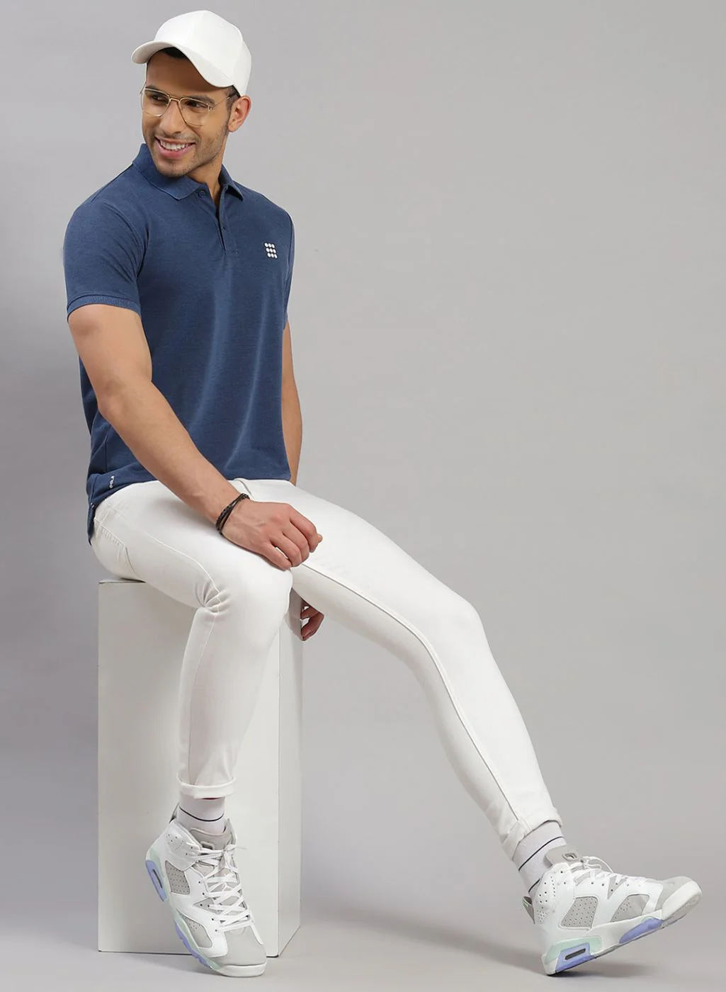 Rock.it Men Blue Solid T-Shirt - Image 2