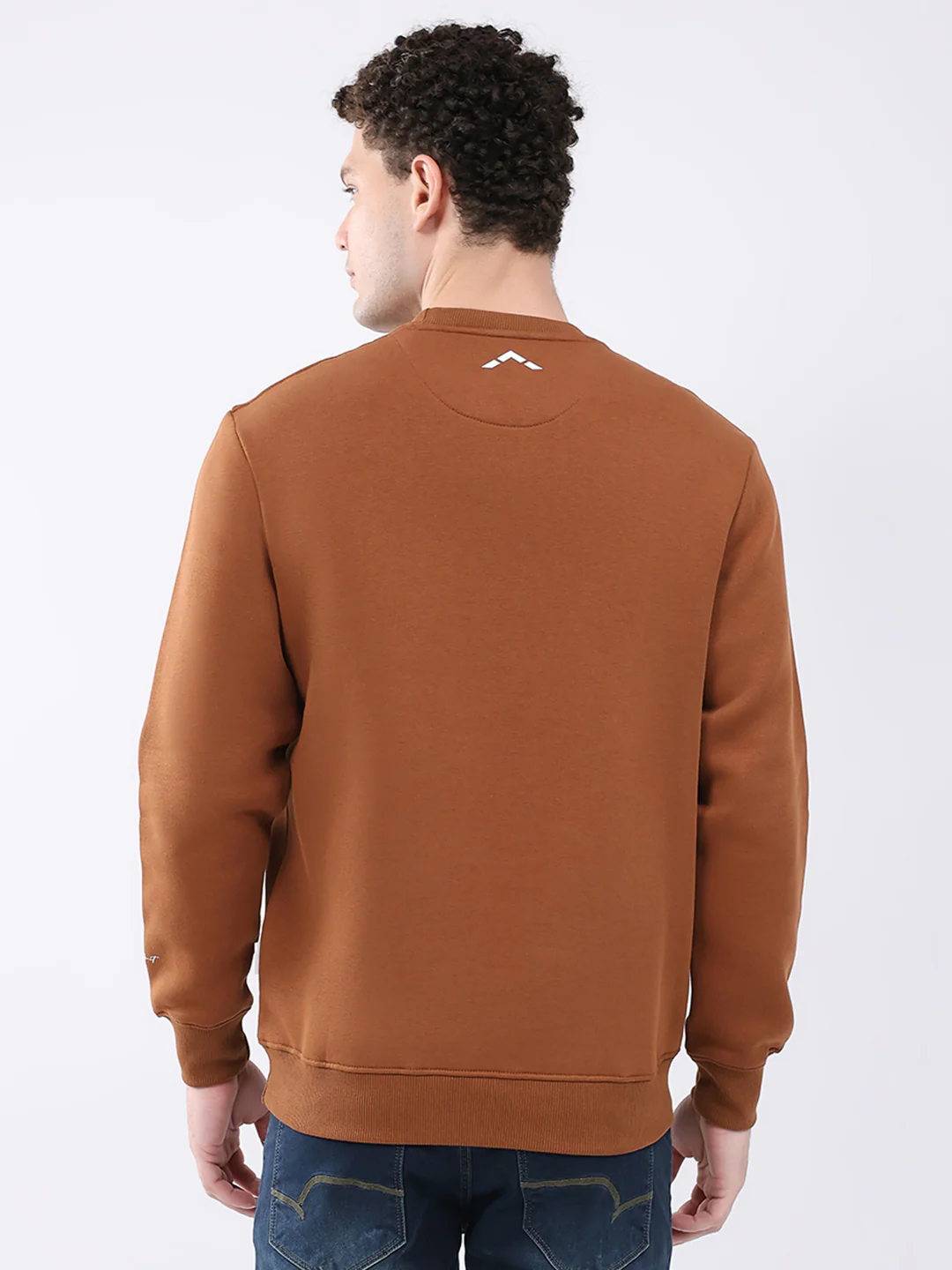 Rock.it Men Brown Solid Round Neck Full Sleeve Sweatshirt - Image 5