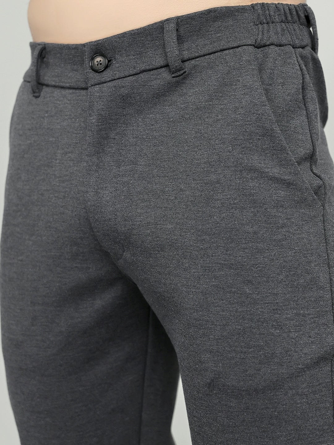 Rock.it Men Charcoal Solid Slim Fit Chinos - Image 5