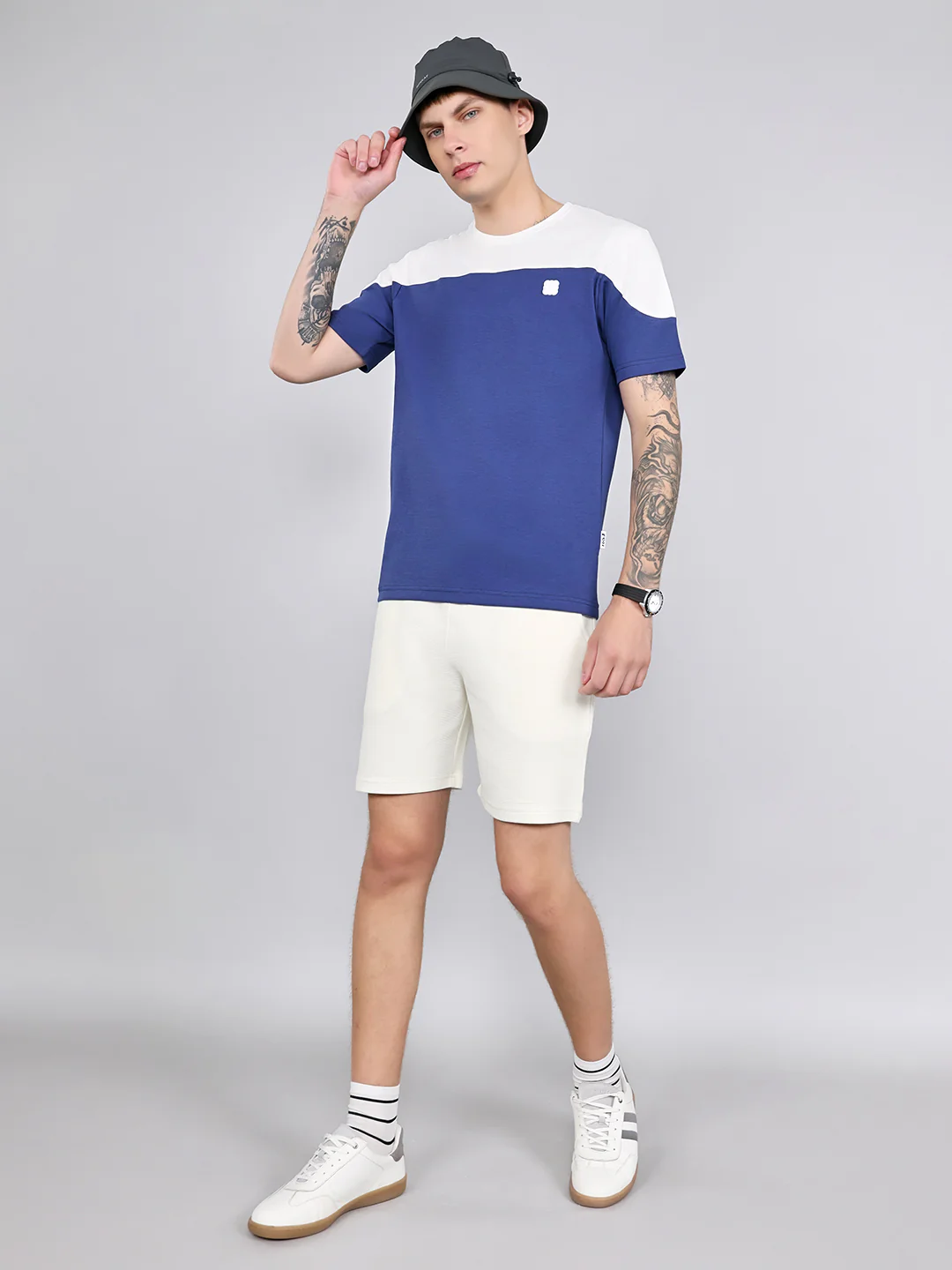 Rock.it Men Cream Solid Regular Fit Shorts - Image 6