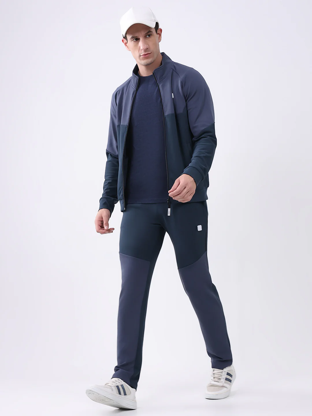 Rock.it Men Dark Blue Solid Mock Neck Full Sleeve Winter Tracksuit - Image 2