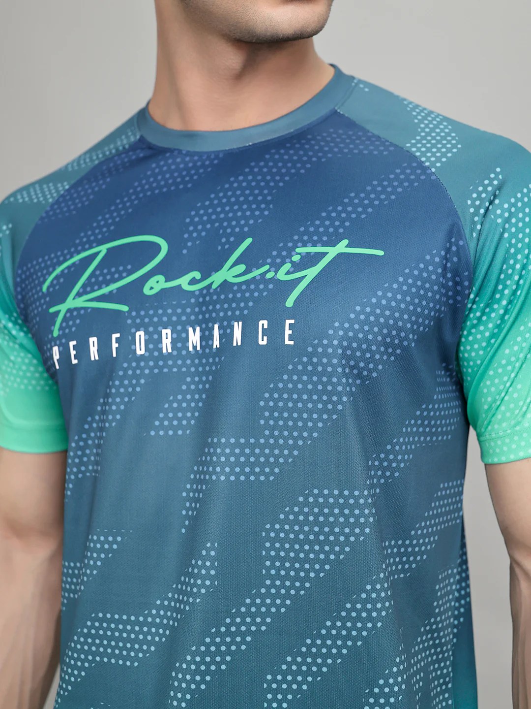 Rock.it Men Green Printed Round Neck Half Sleeve T-Shirt - Image 5