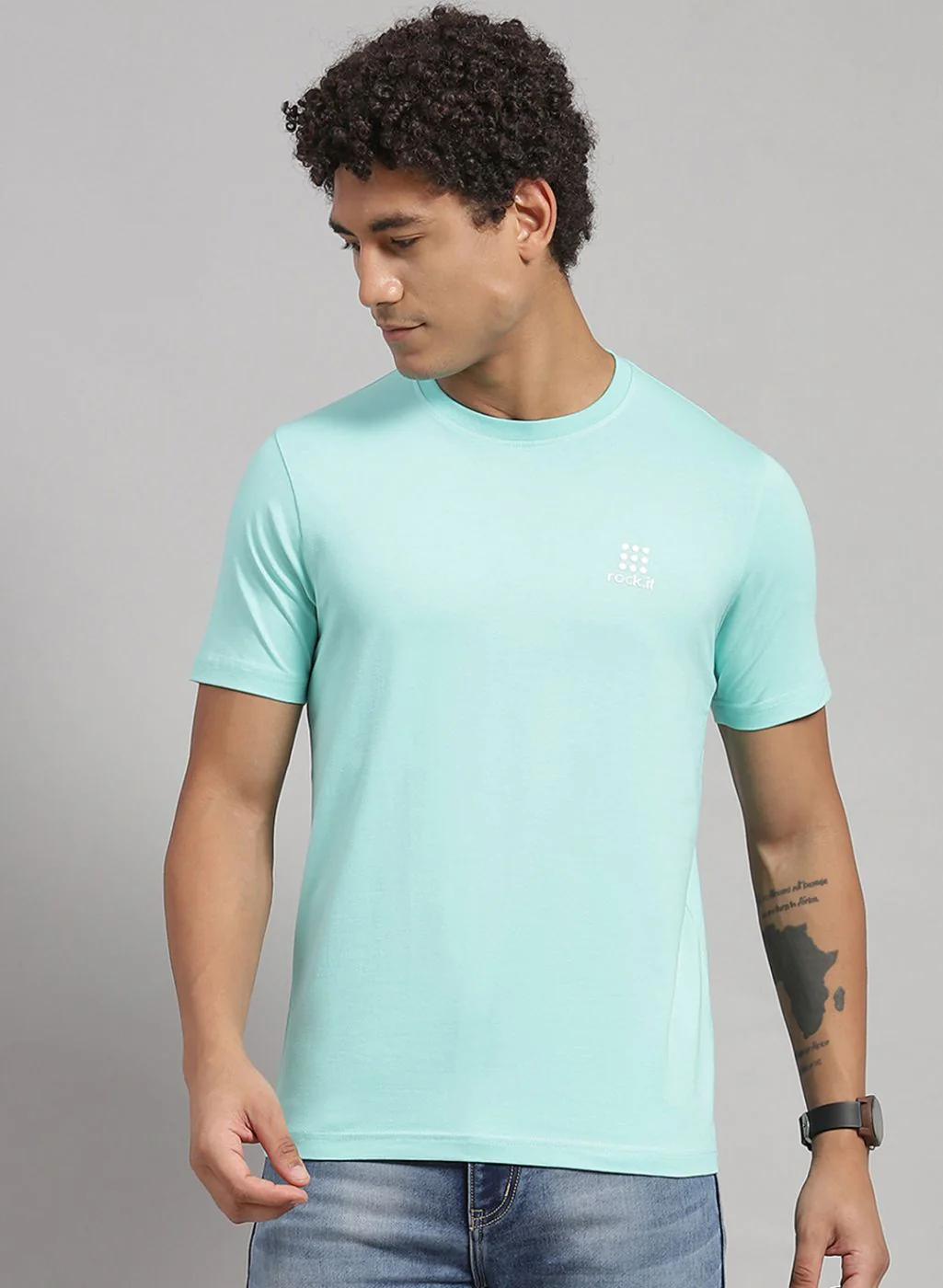 Rock.it Men Green Solid T-Shirt 2 Pc - Image 2