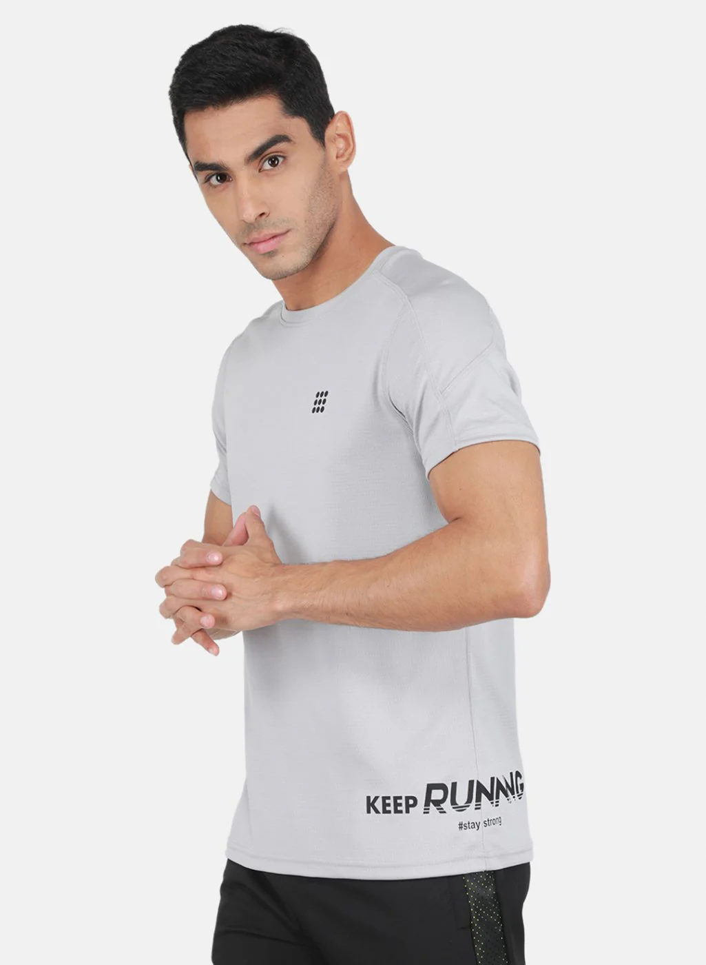 Rock.it Men Grey Self Design T-Shirt - Image 2