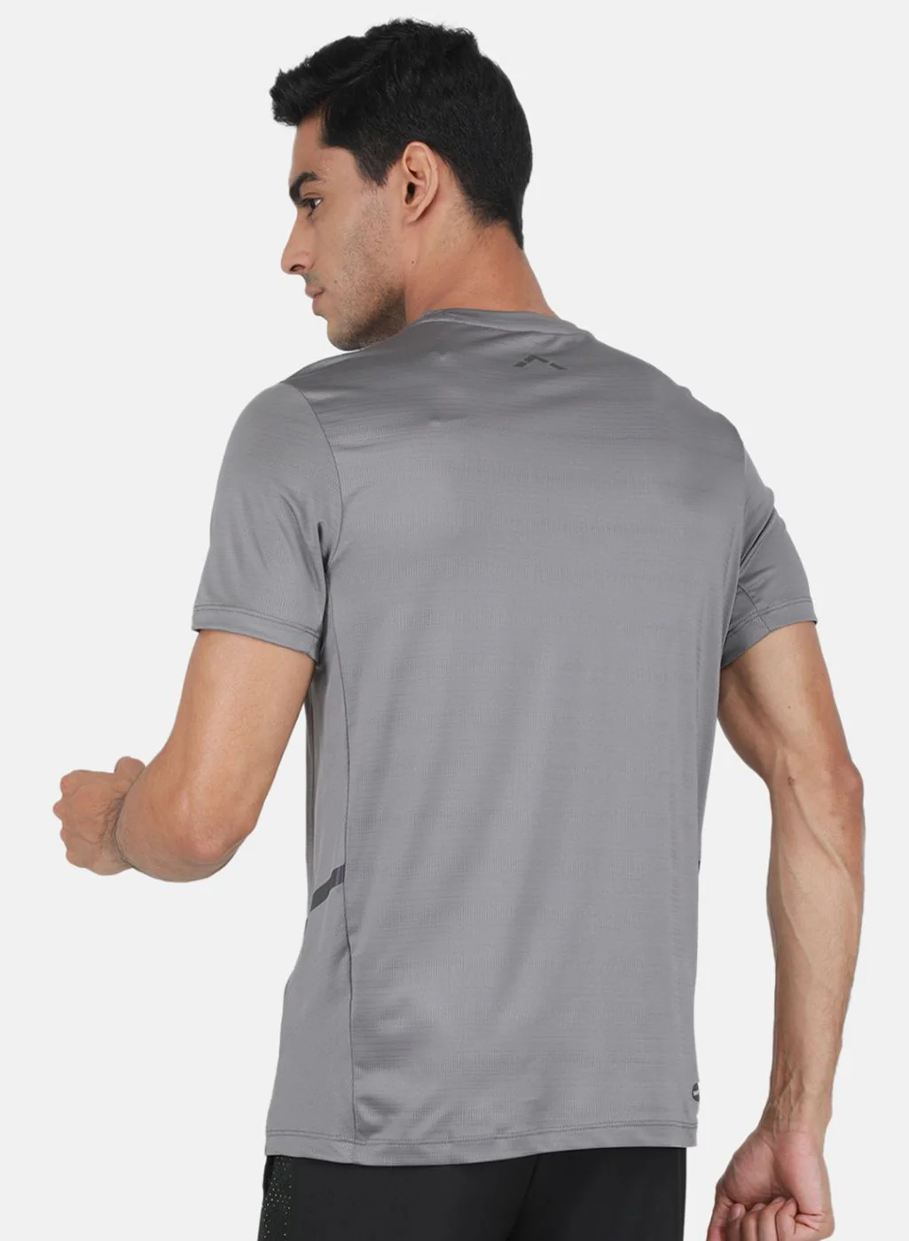 Rock.it Men Grey Self Design T-Shirt - Image 3