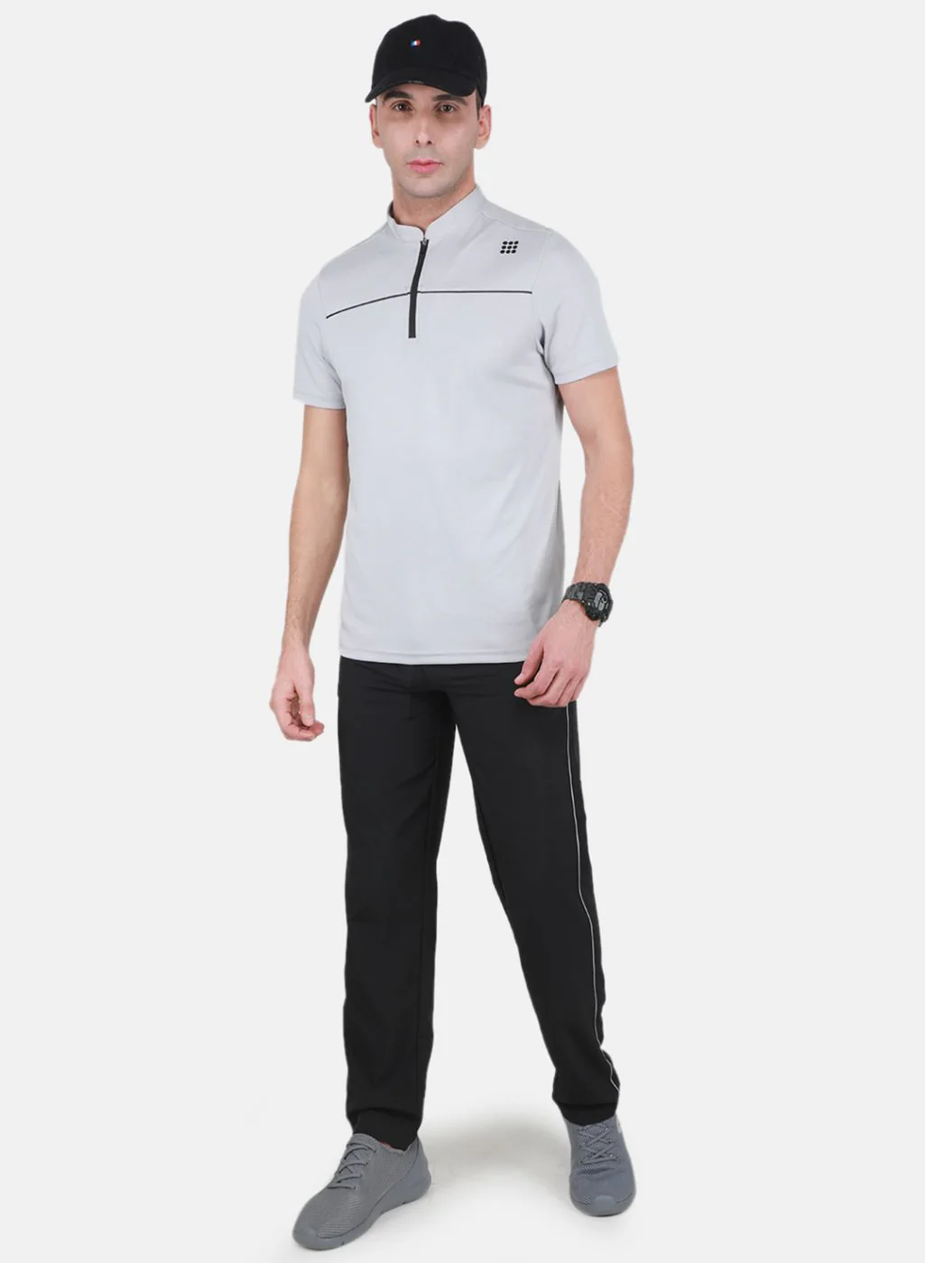 Rock.it Men Grey Self Design Tracksuit - Image 4