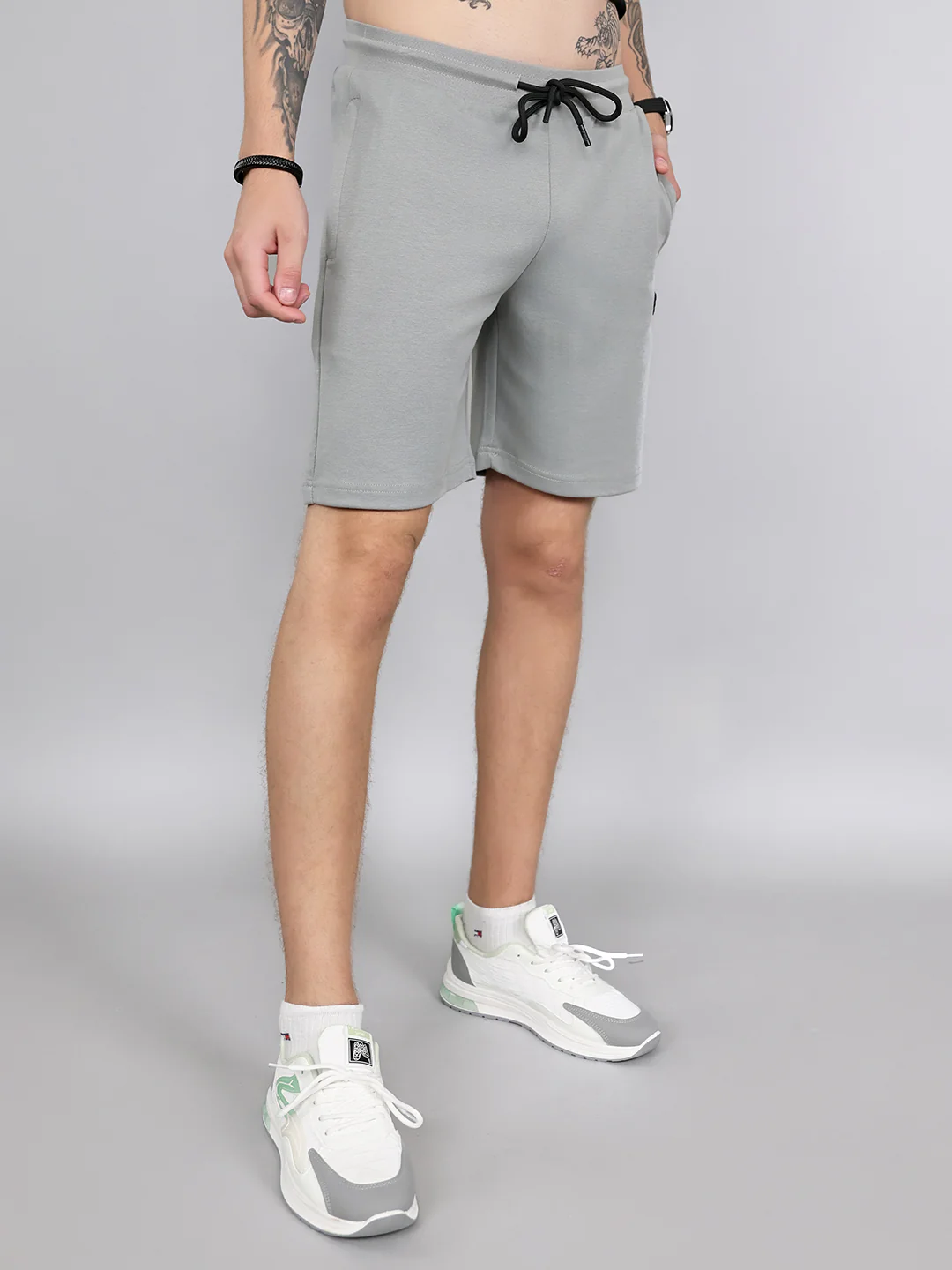 Rock.it Men Grey Solid Regular Fit Shorts - Image 3
