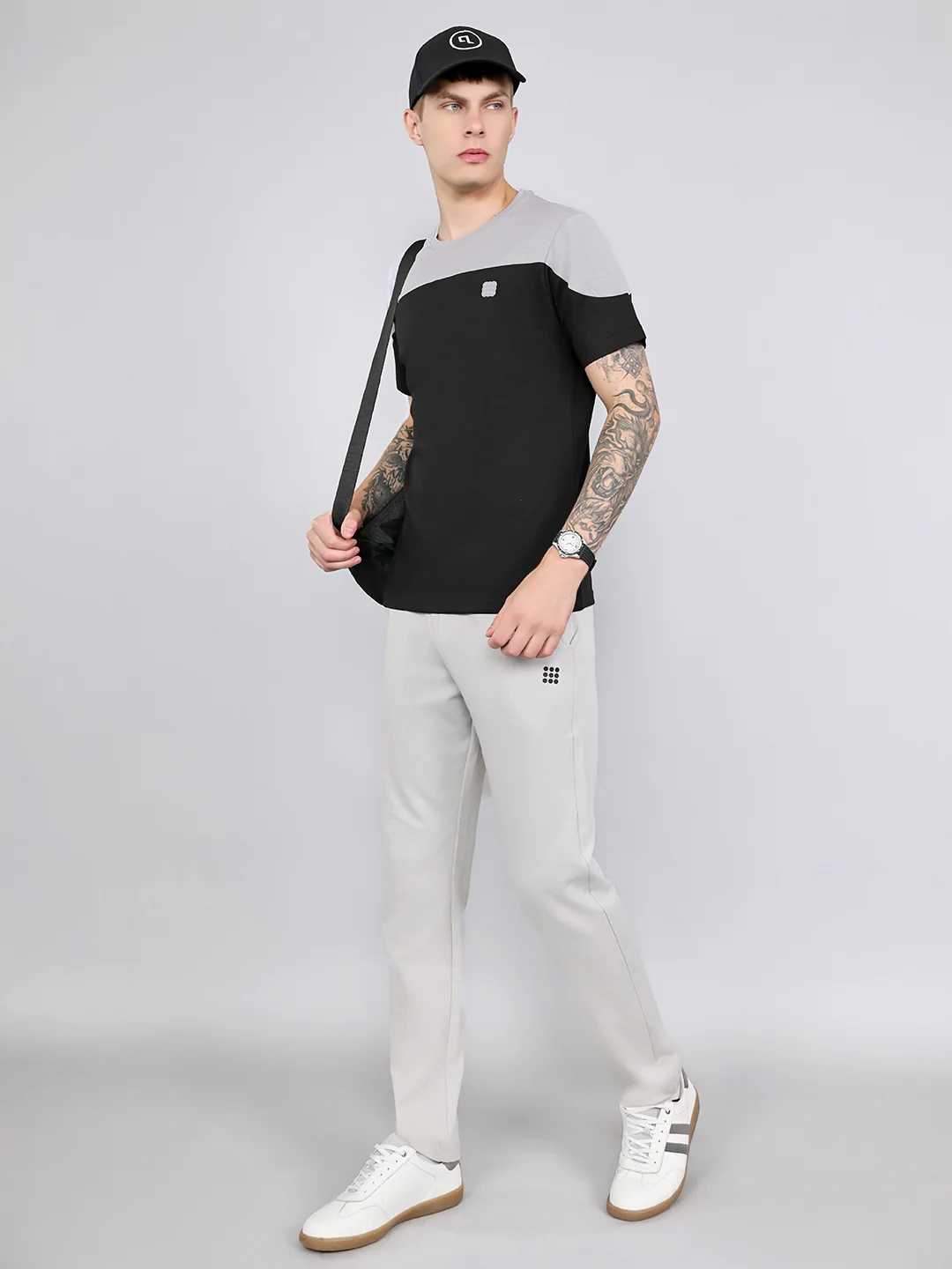 Rock.it Men Grey Solid Round Neck Half Sleeve T-Shirt - Image 6