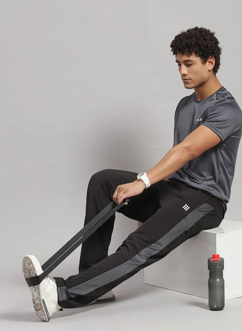 Rock.it Men Grey Solid Lower Set - Image 5