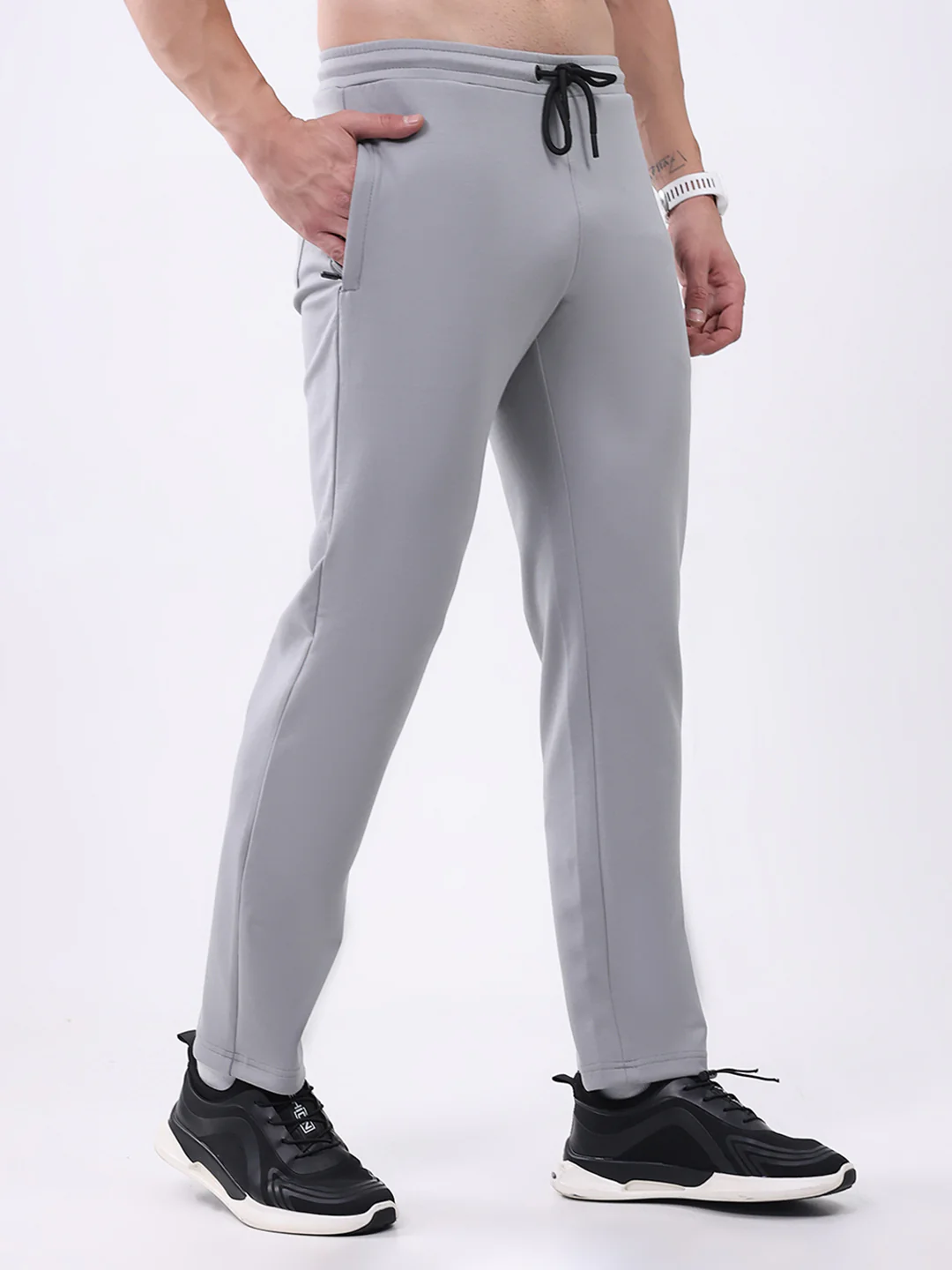 Rock.it Men Grey Solid Slim Fit Winter Lower - Image 4