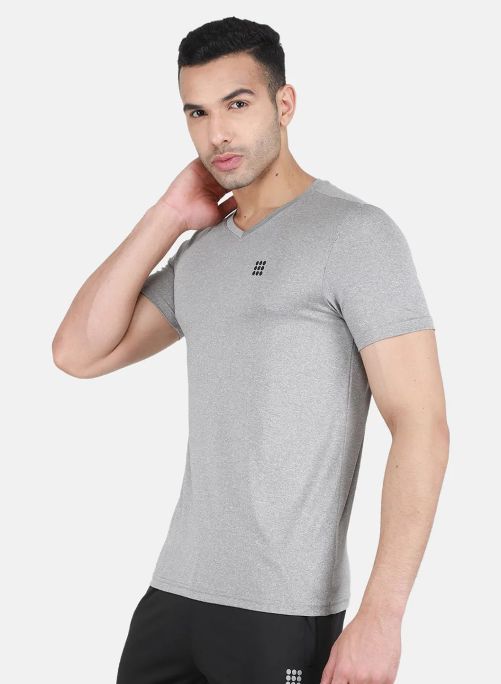 Rock.it Men Grey Solid T-Shirt - Image 2