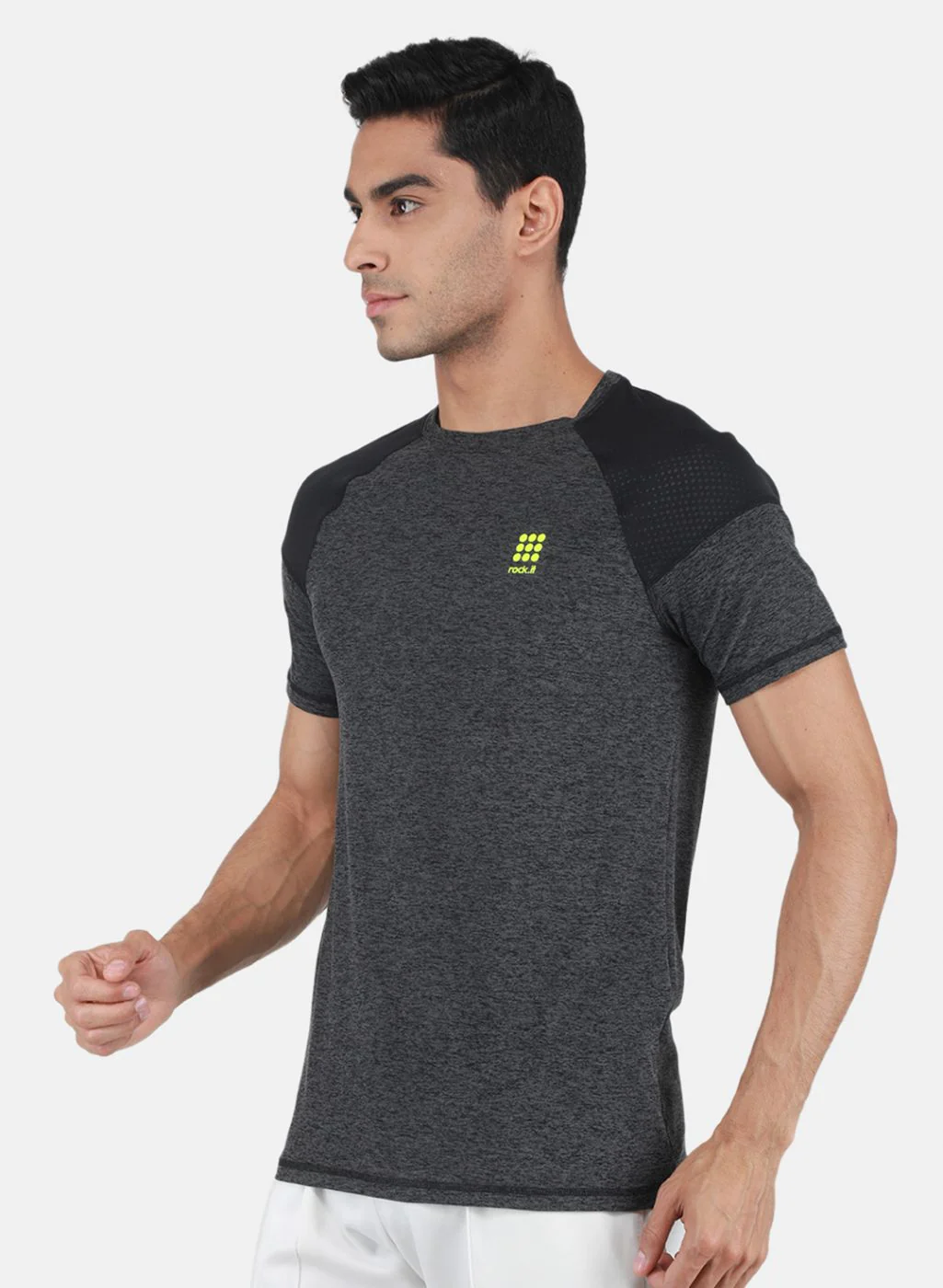 Rock.it Men Grey Solid T-Shirt - Image 2